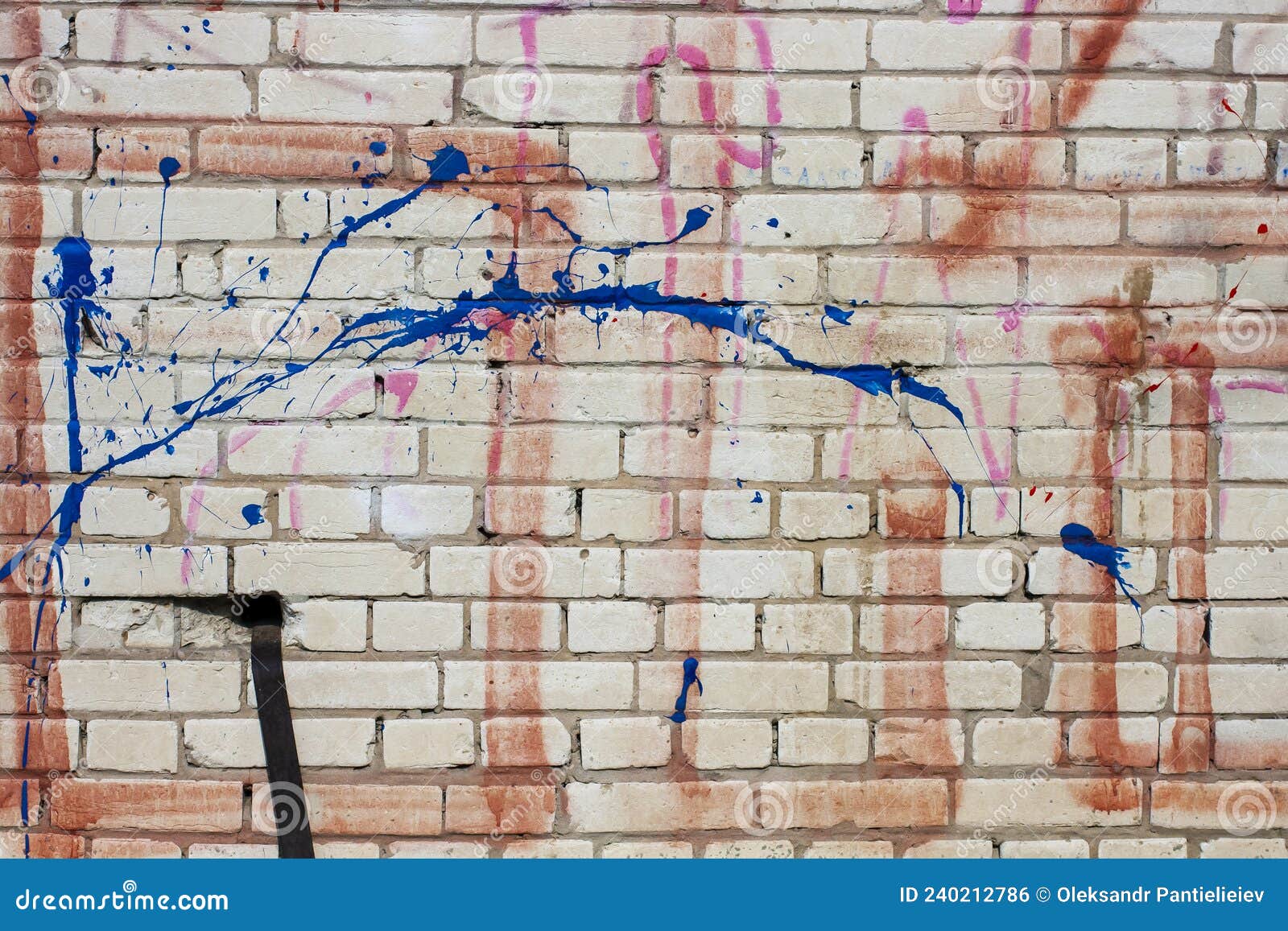 White Brick Wall Texture with Paint Stains Stock Photo Image of