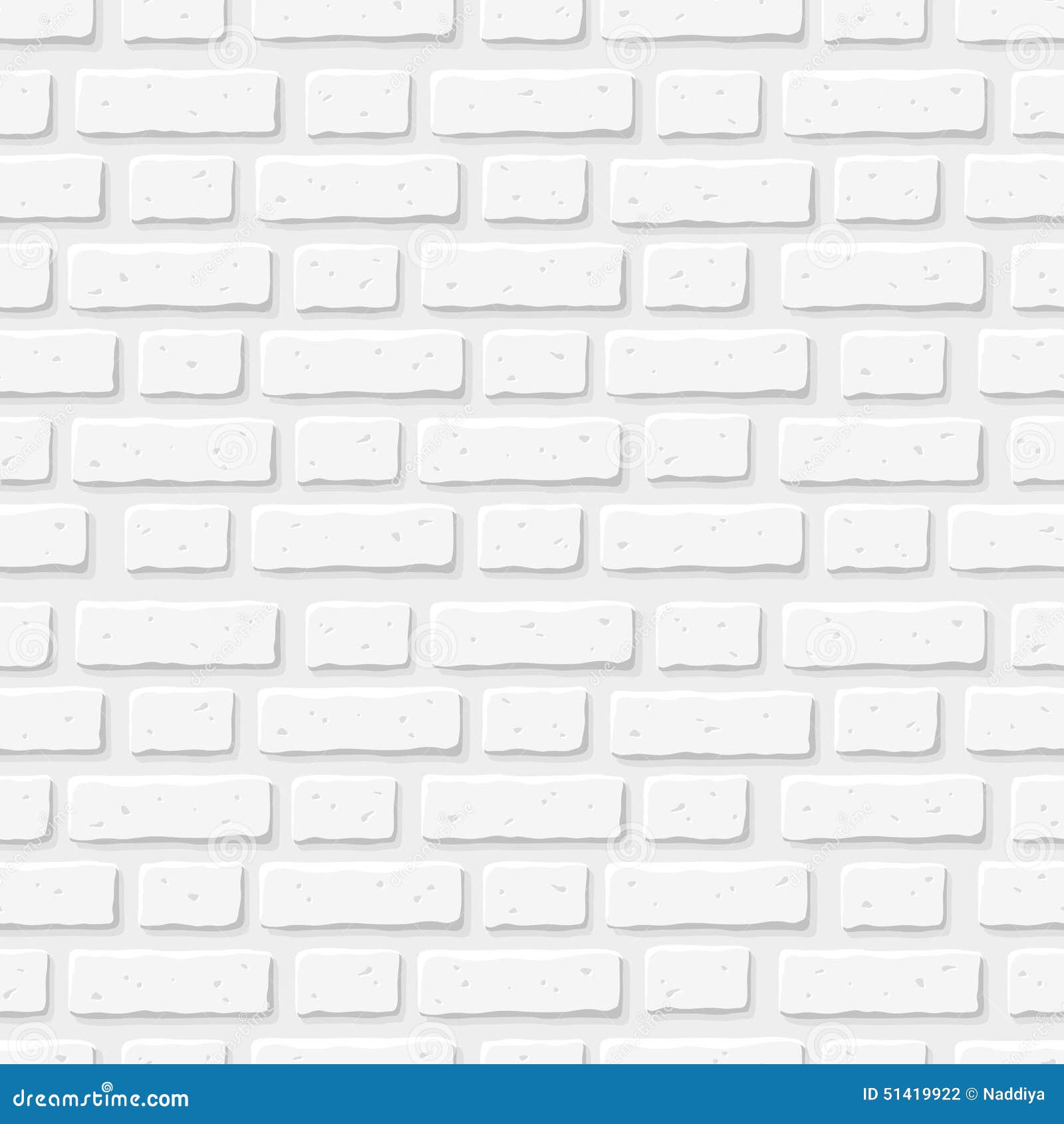 White Brick Wall. Vector Seamless Texture. Stock Vector Illustration