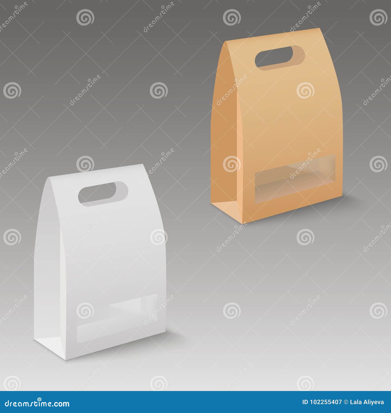 Download White And Brown Mock Up Blank Cardboard Rectangle Take Away Handle Lunch Box Packaging For ...