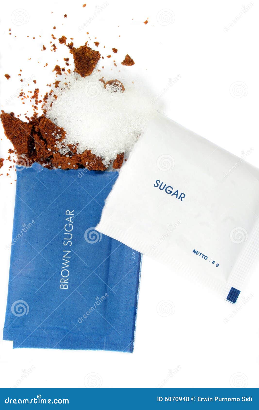 White and Brown Sugar Sachet Stock Photo Image of sachets, sweet 6070948