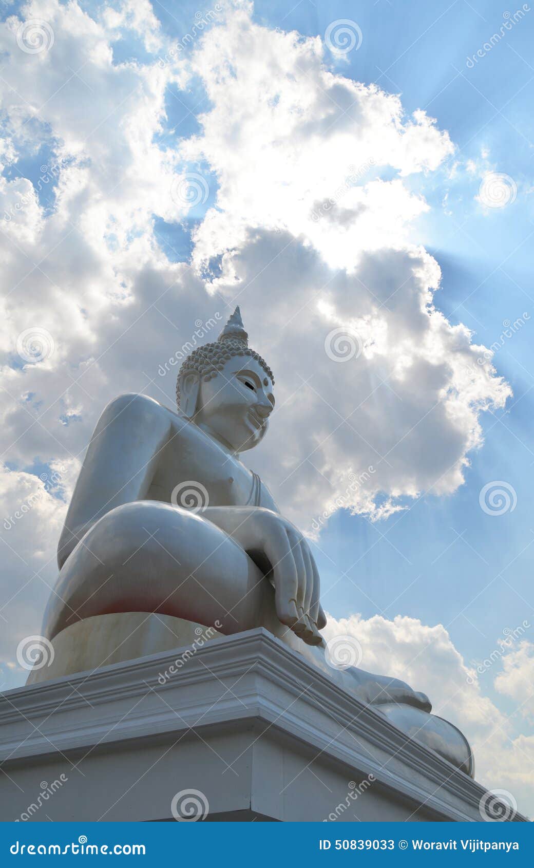 White Buddha Statue Outdoor Stock Image Image of japan, escape 50839033