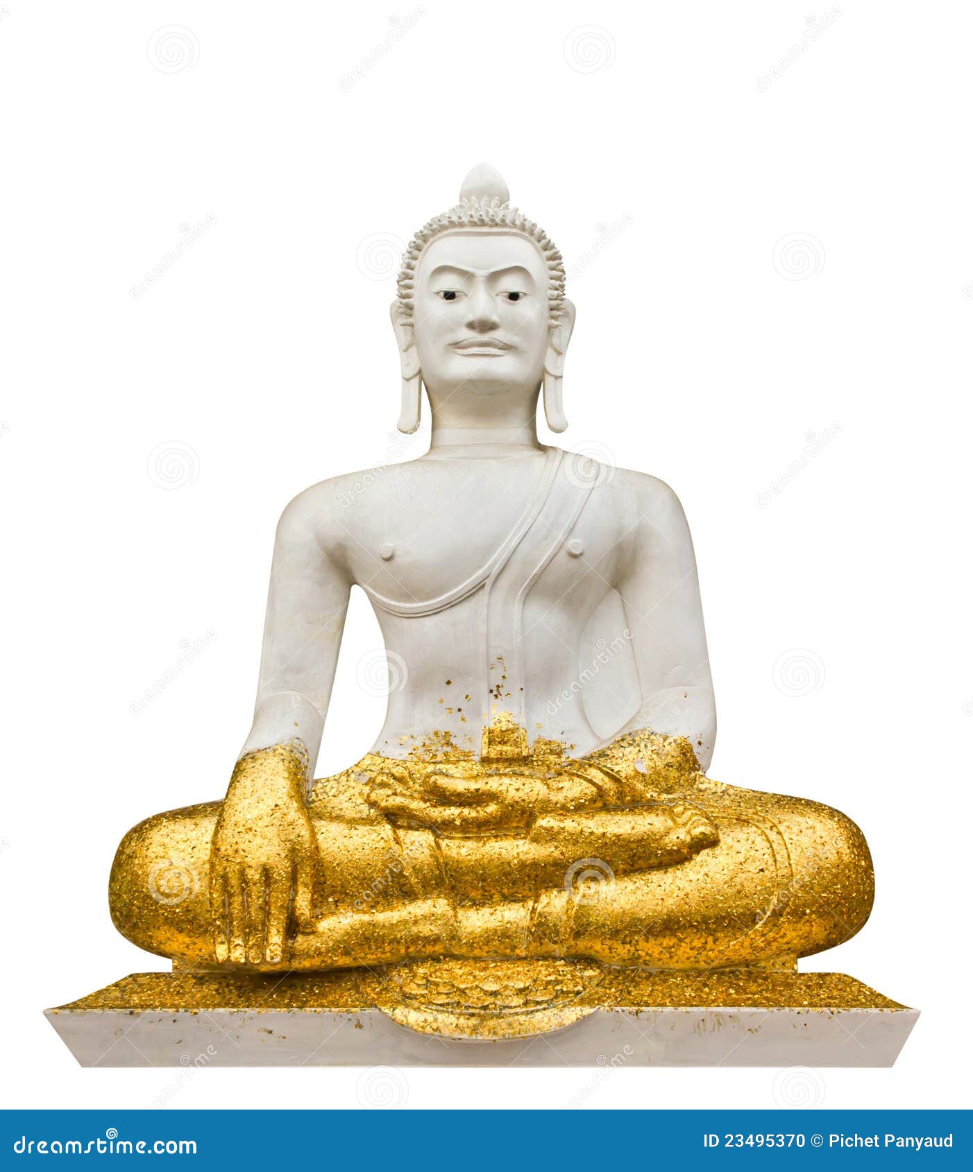 White Buddha On White Background Stock Photo - Image of blank, bronze