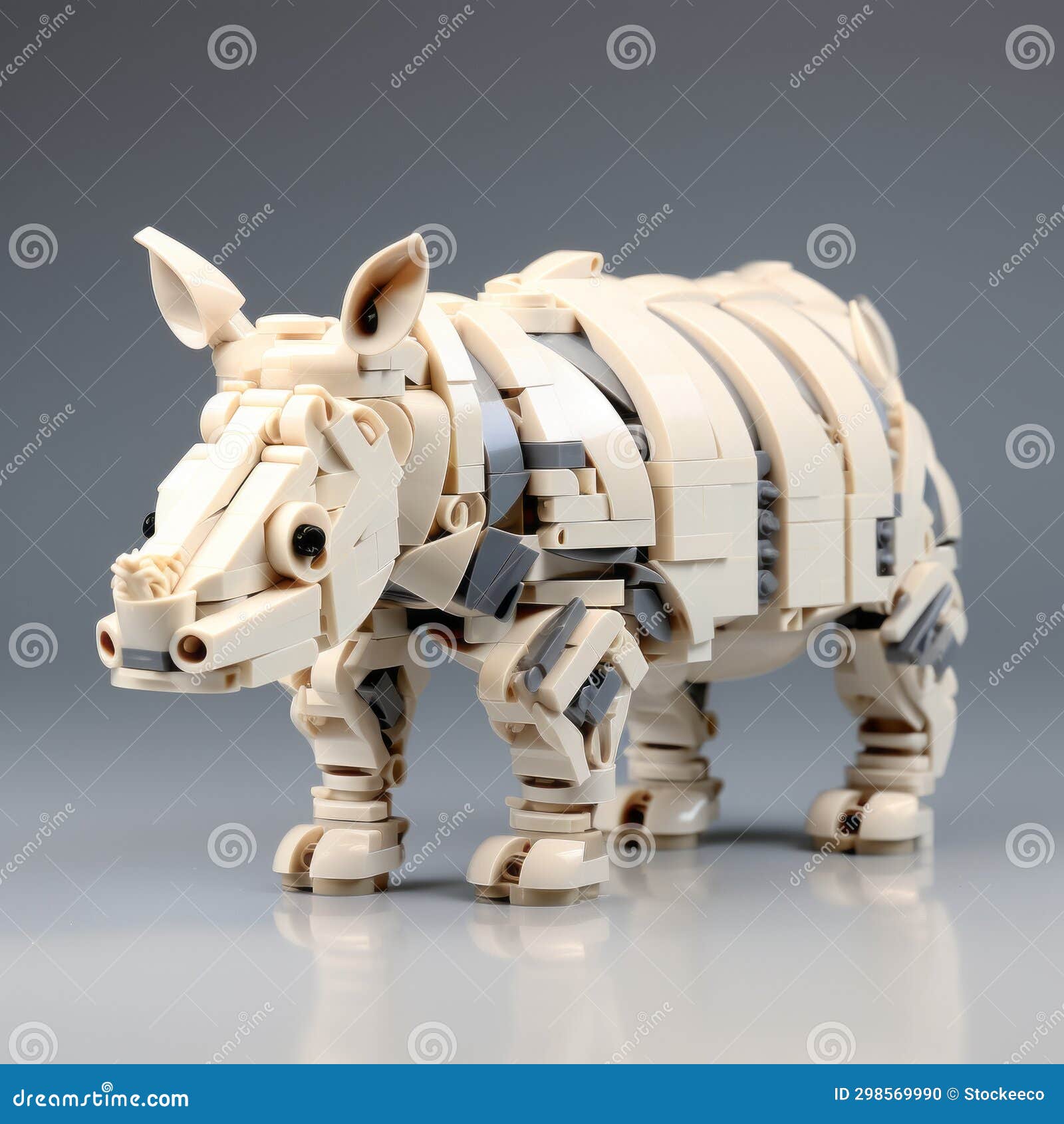 futuristic organic lego rhino with japonism influenced 