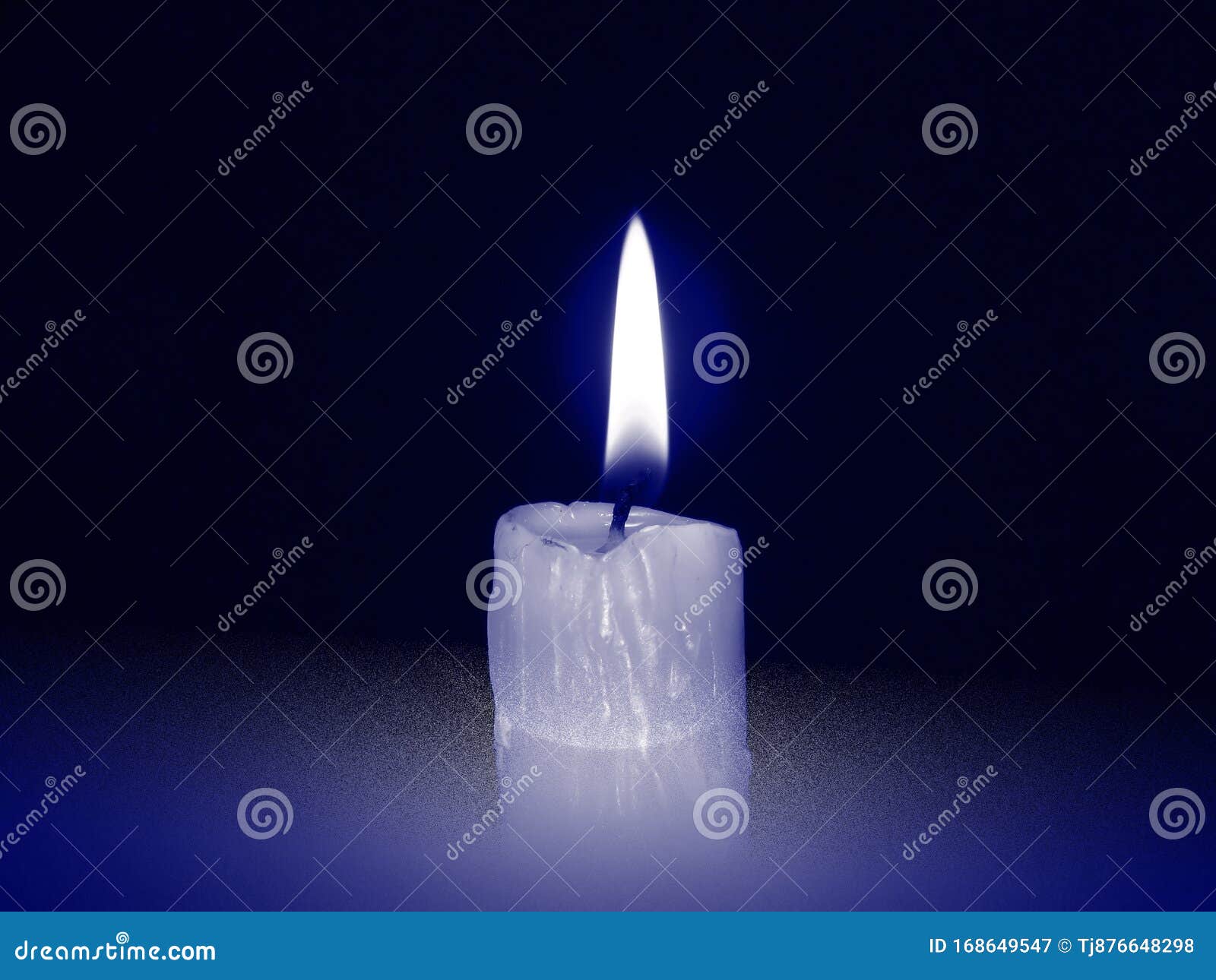 Blue Candle White Background