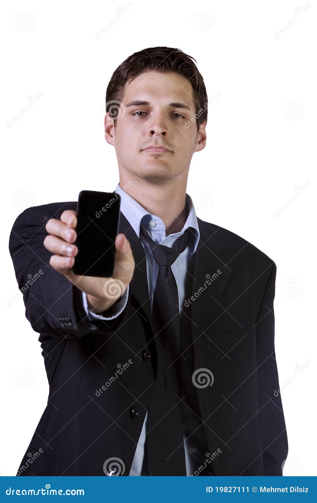 White Businessman Holding a Cell Phone Stock Image - Image of isolated ...