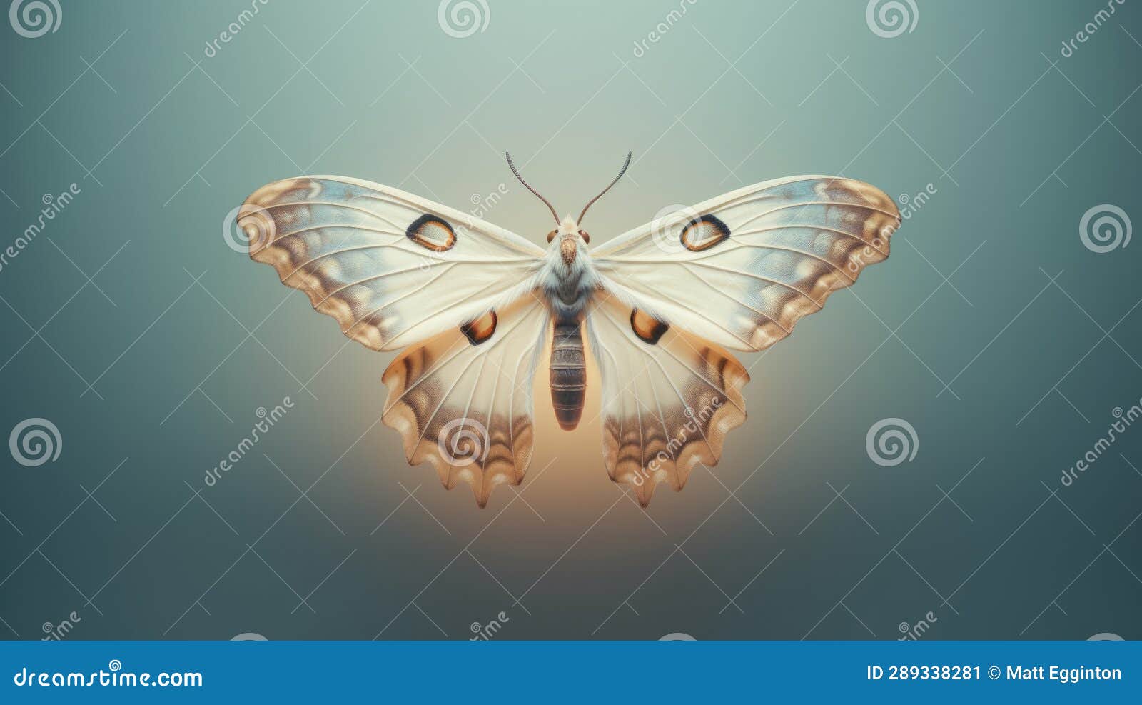 A White Butterfly with Brown Spots on Its Wings Stock Illustration