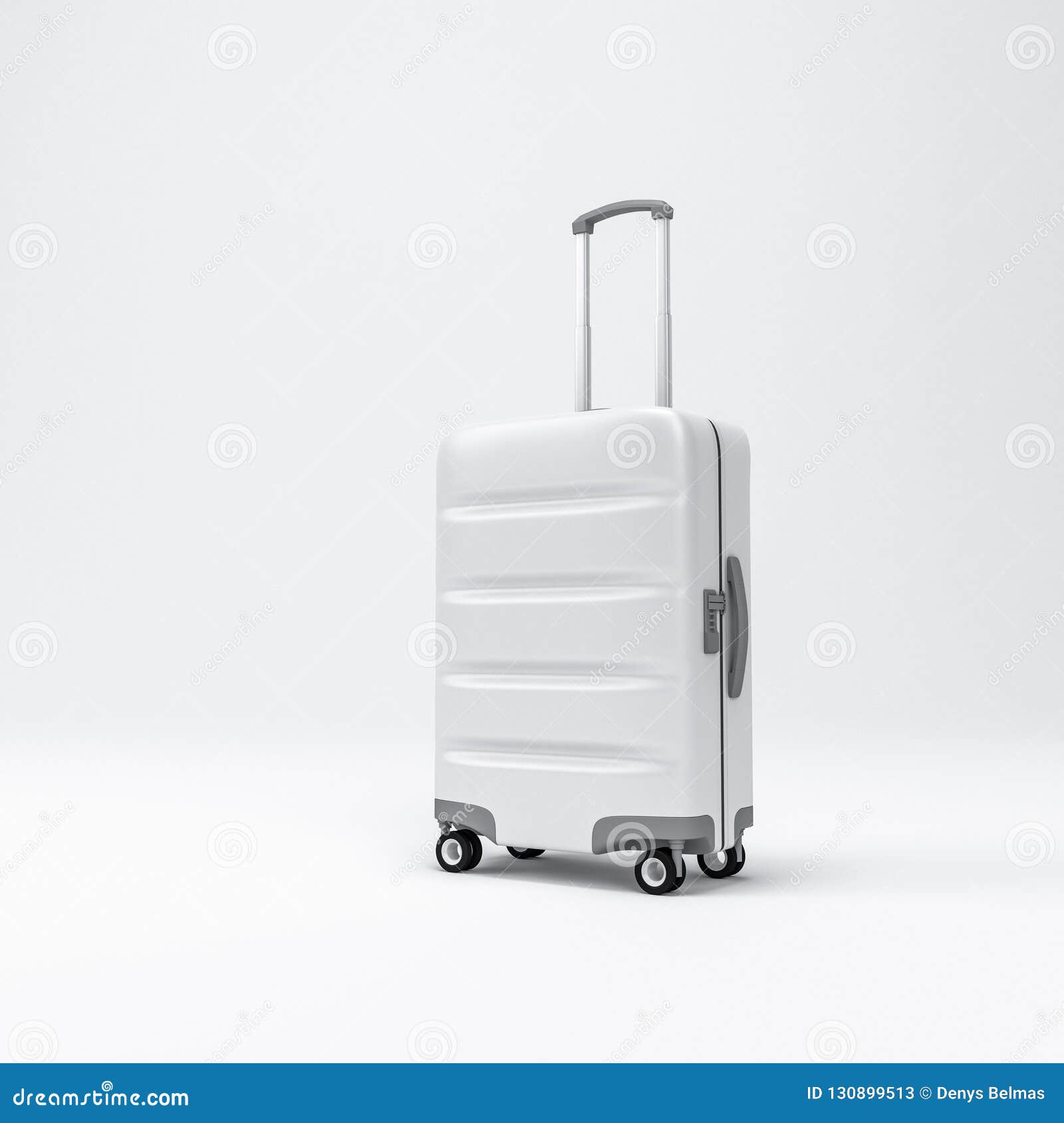 White Cabin Suitcase Luggage Mockup, Baggage Stock Illustration