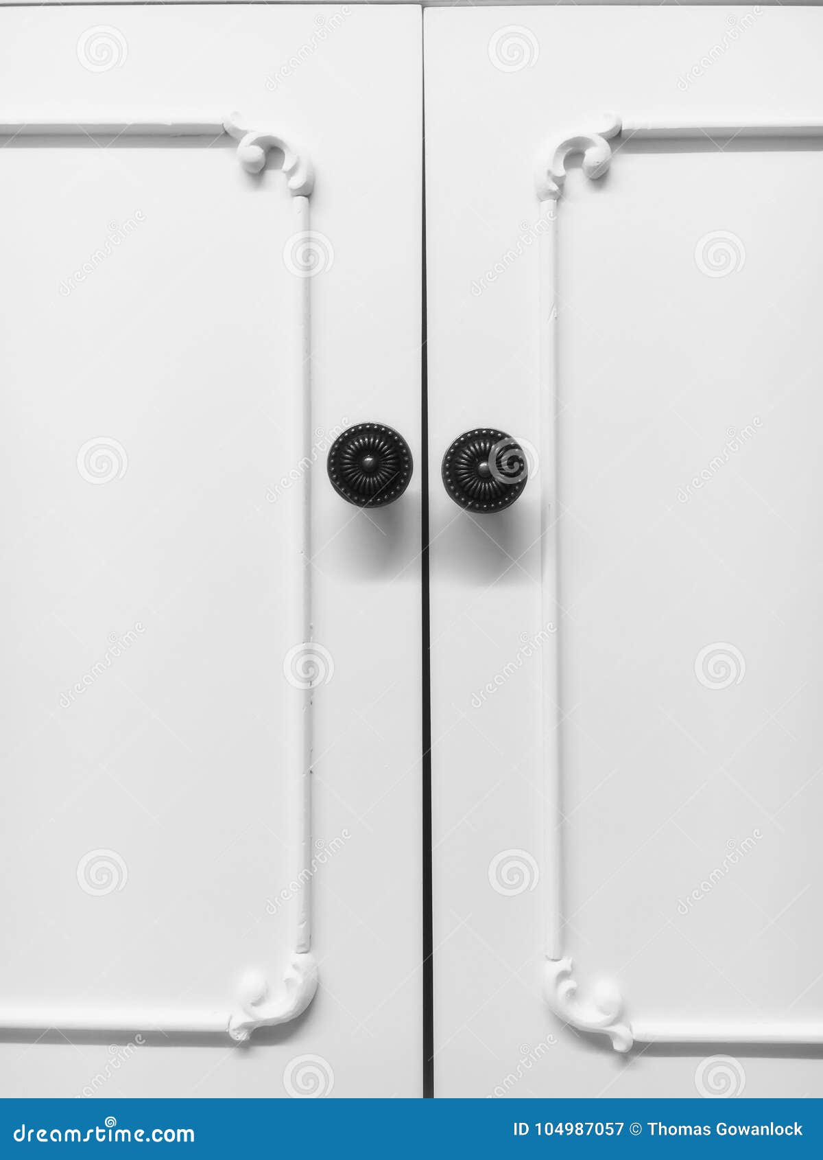 White cabinet doors stock image. Image of furniture - 104987057