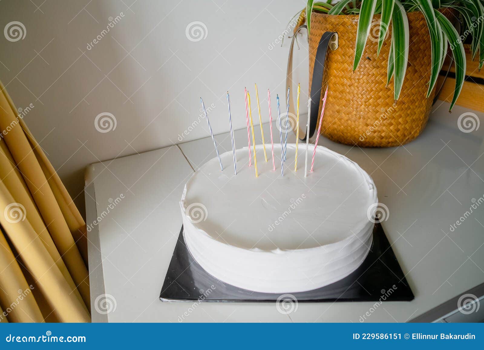 White Cake Stick Topper Birthday Mock Stock Photo 1364497583  Shutterstock