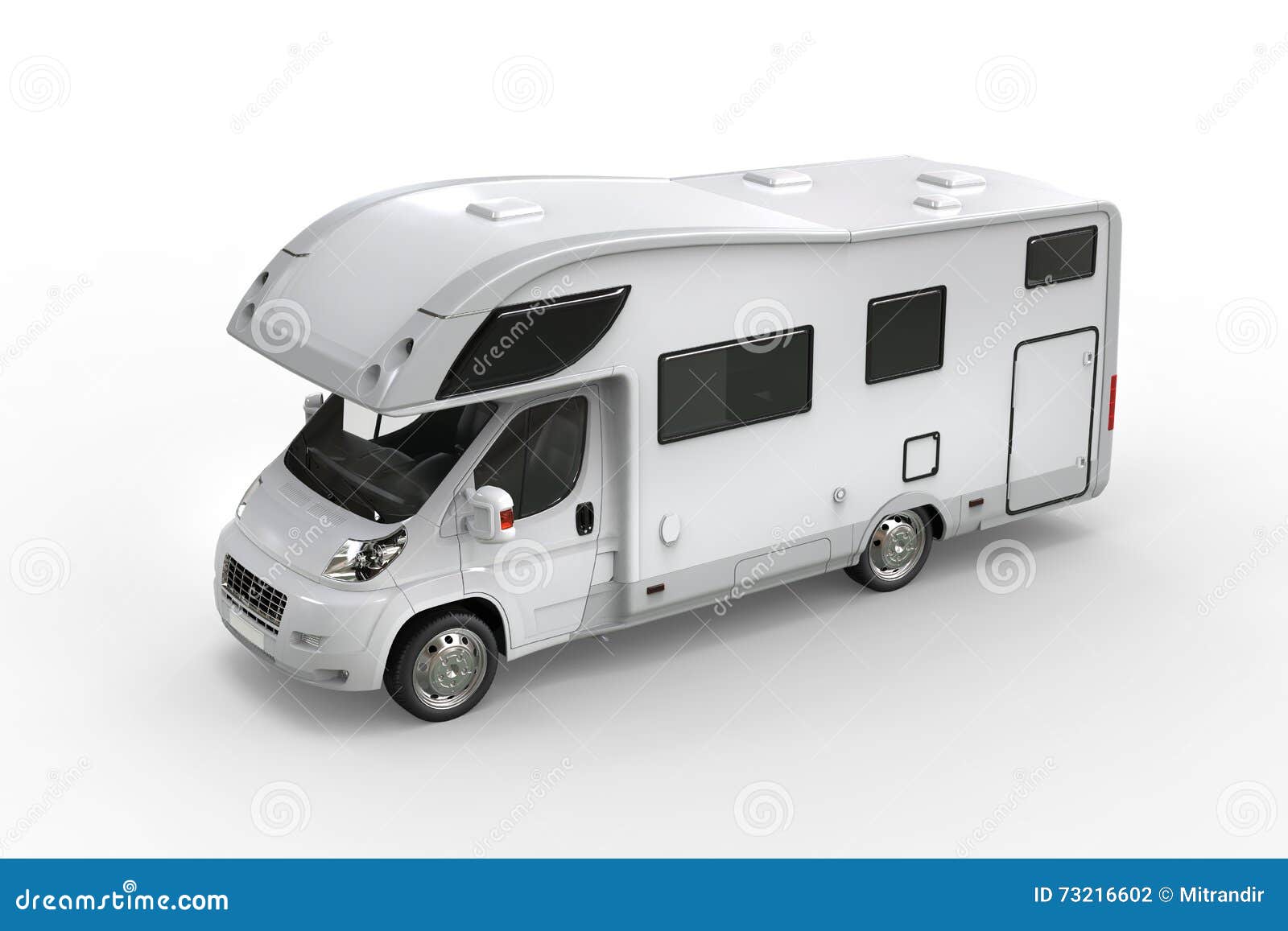 White Camper Van - Top Perspective Shot Stock Illustration ...