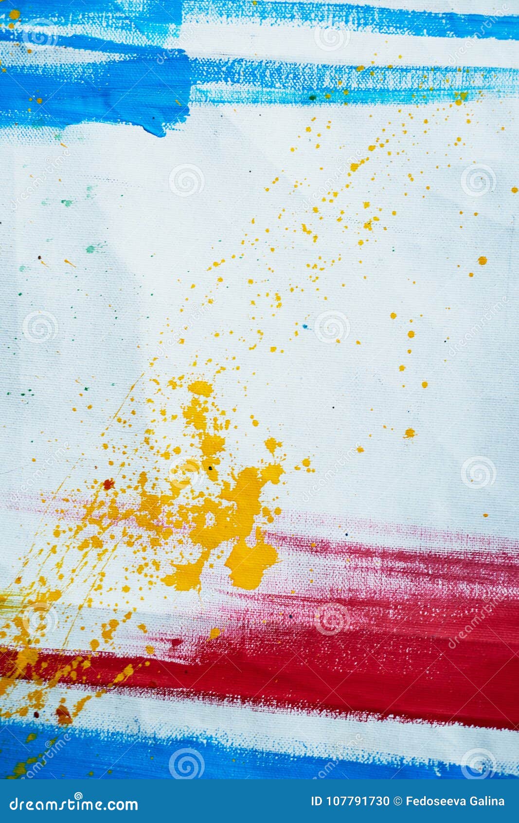 White Canvas with Red Blue and Yellow Brush  or Background  Stock Photo - Image of artistic, canvas: 107791730