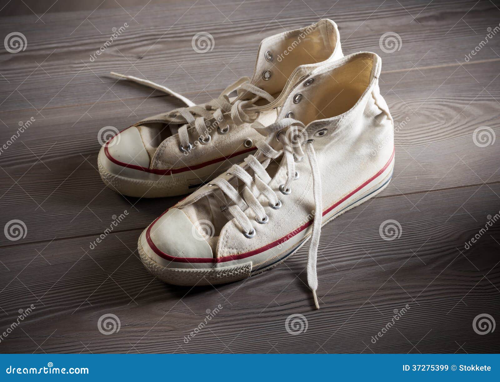 White canvas sneakers stock image. Image of parquet, lifestyle - 37275399