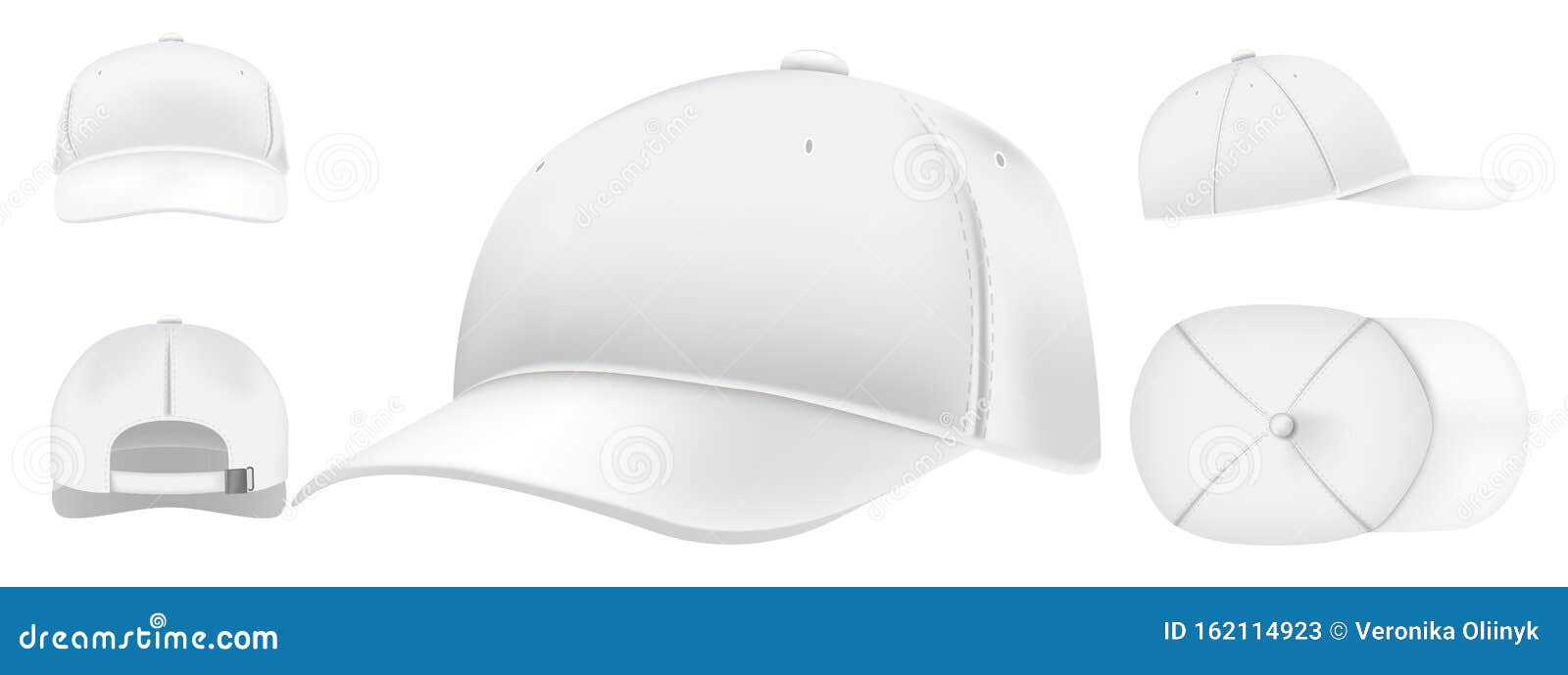 Download White Cap Mockup. Sport Caps Top View, Baseball Hat And ...