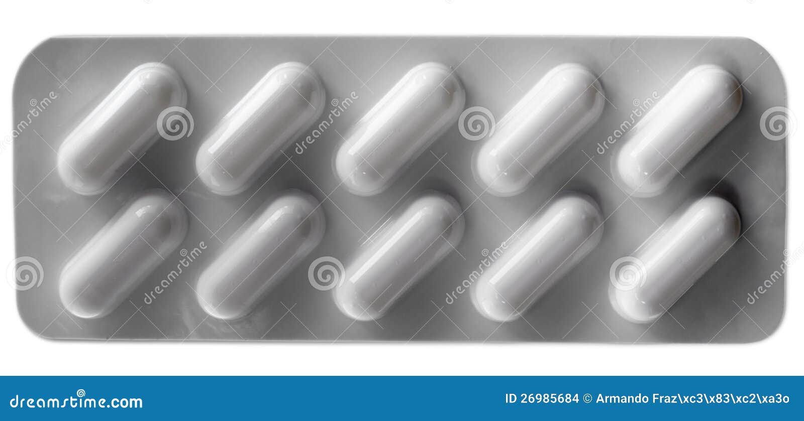 White Capsules Blister Pack Stock Photo Image of meds, pills 26985684