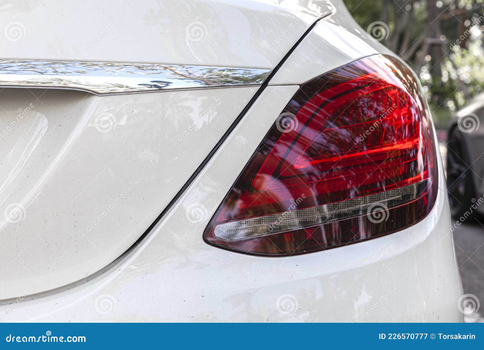 White car and Tail light stock image. Image of tail 226570777