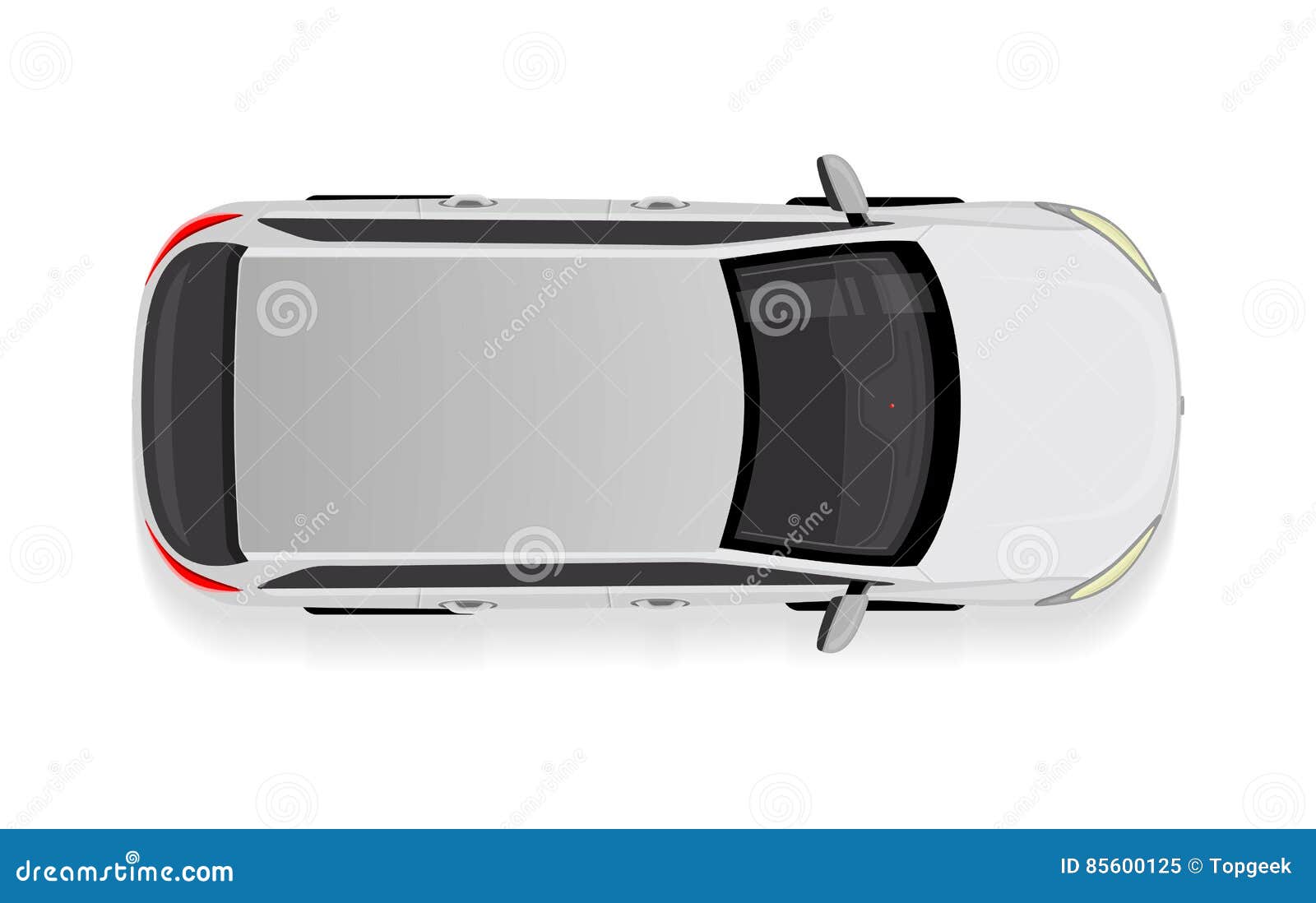 White Car from Top View Vector Illustration. Stock Vector - Illustration of  small, color: 85600125