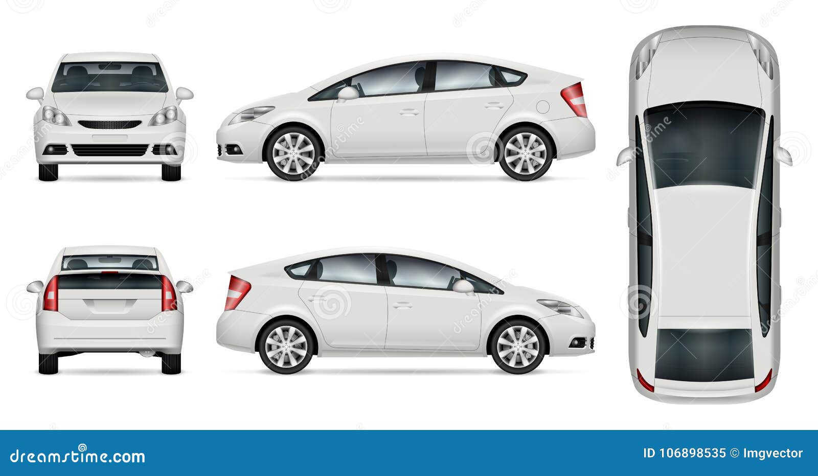 White Car Vector Mockup Stock Vector Illustration Of Branding