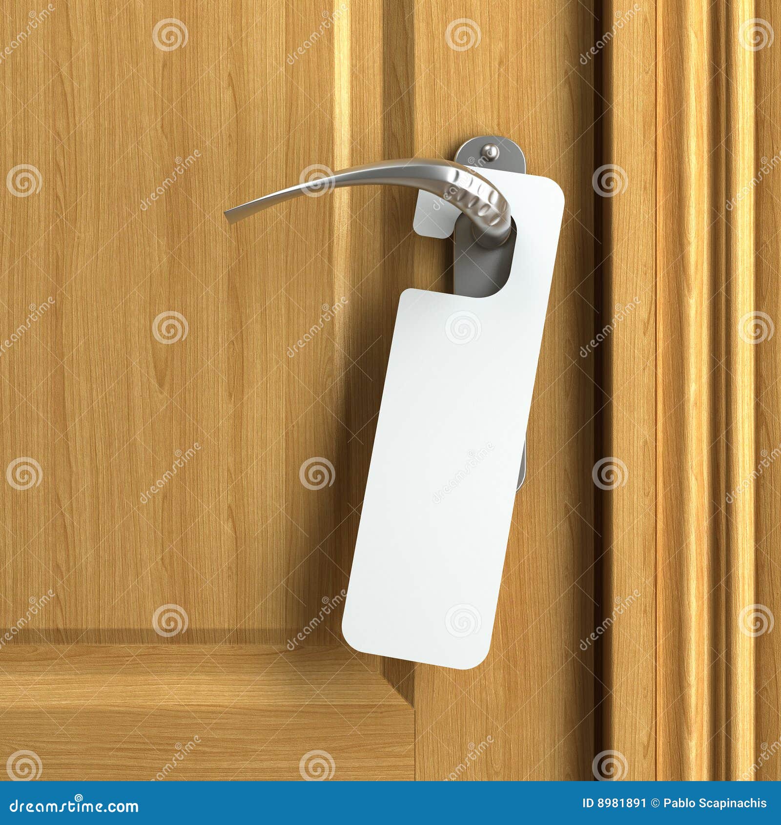 White Card with Copy Space on Doorknob Stock Image Image of lock