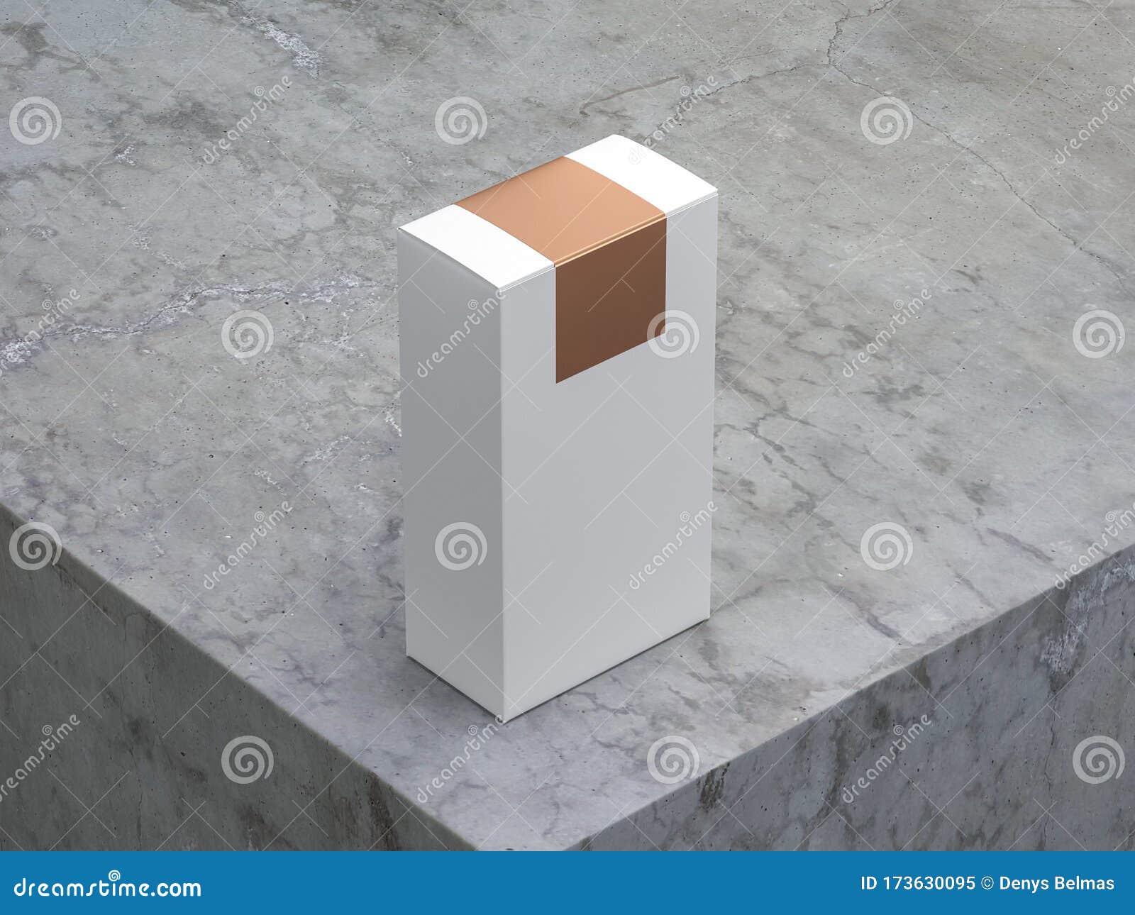 Download White Cardboard Box Mockup With Gold Sticker On Top Side ...