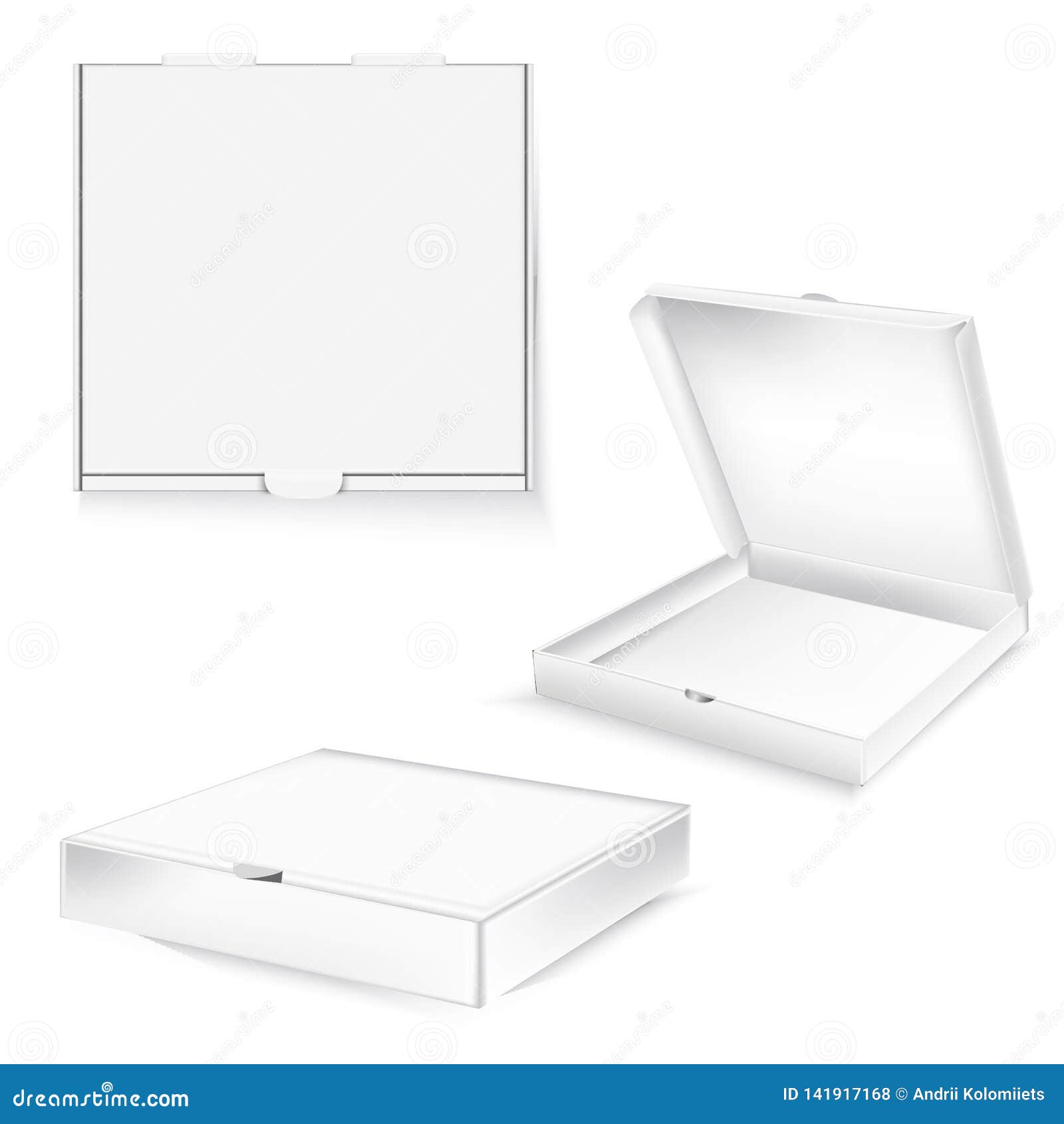 Download White Cardboard Box Package For Pizza. Realistic 3d ...