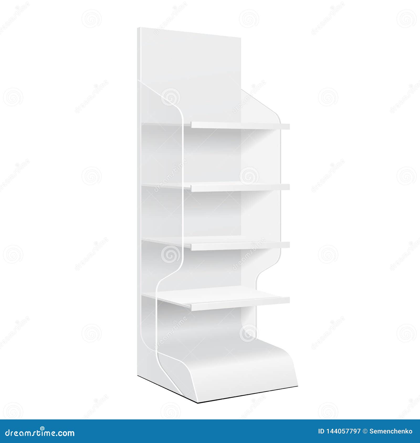 Download Mockup White Cardboard Floor Display Rack For Supermarket Blank Empty Displays Shelves And Banner Mock Up Isolated Stock Illustration Illustration Of Isolated Advertisement 144057797