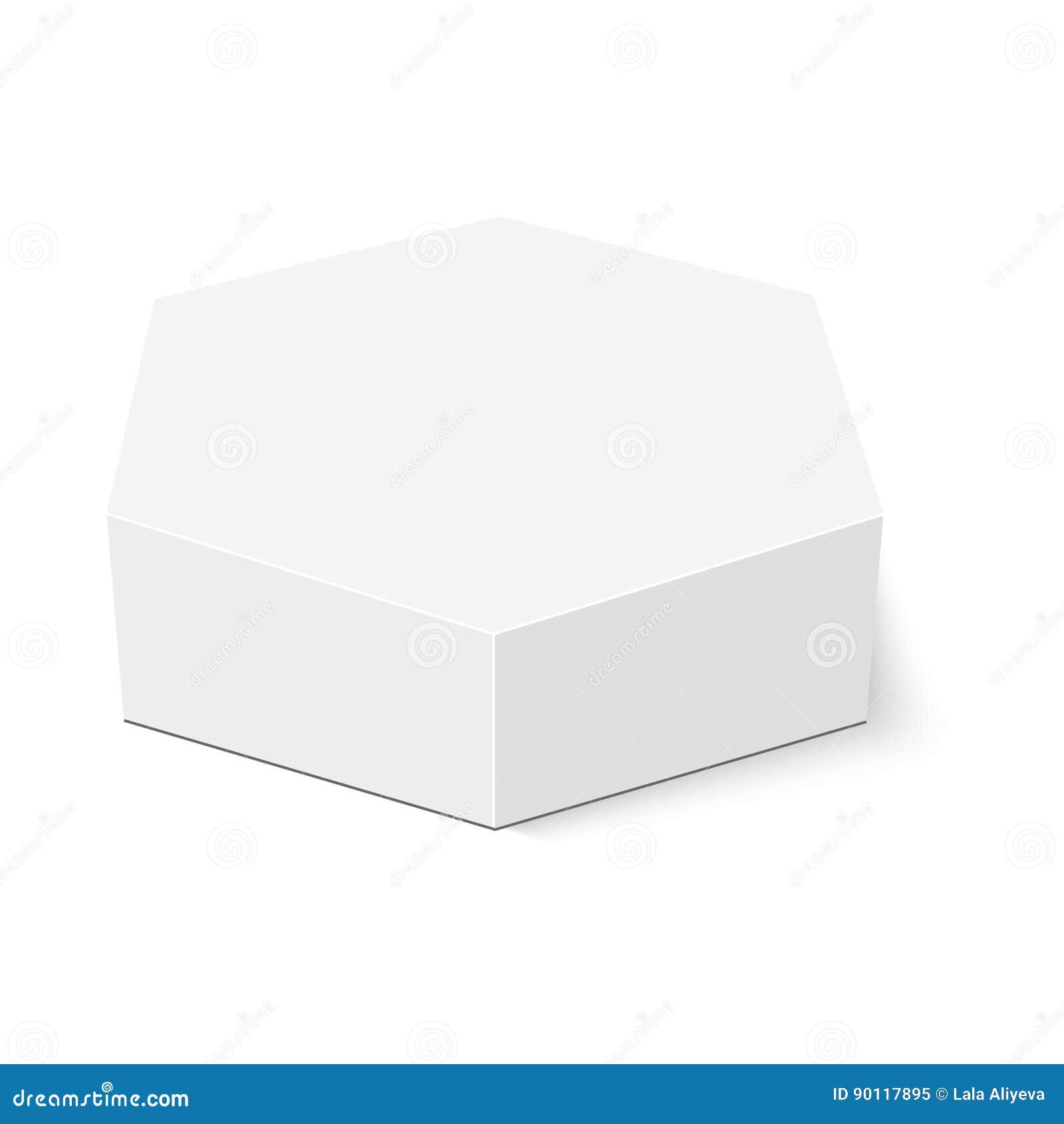 Download White Cardboard Hexagon Box Packaging Vector Mock Up Template Ready For Your Design Stock Vector Illustration Of Pack Cuisine 90117895