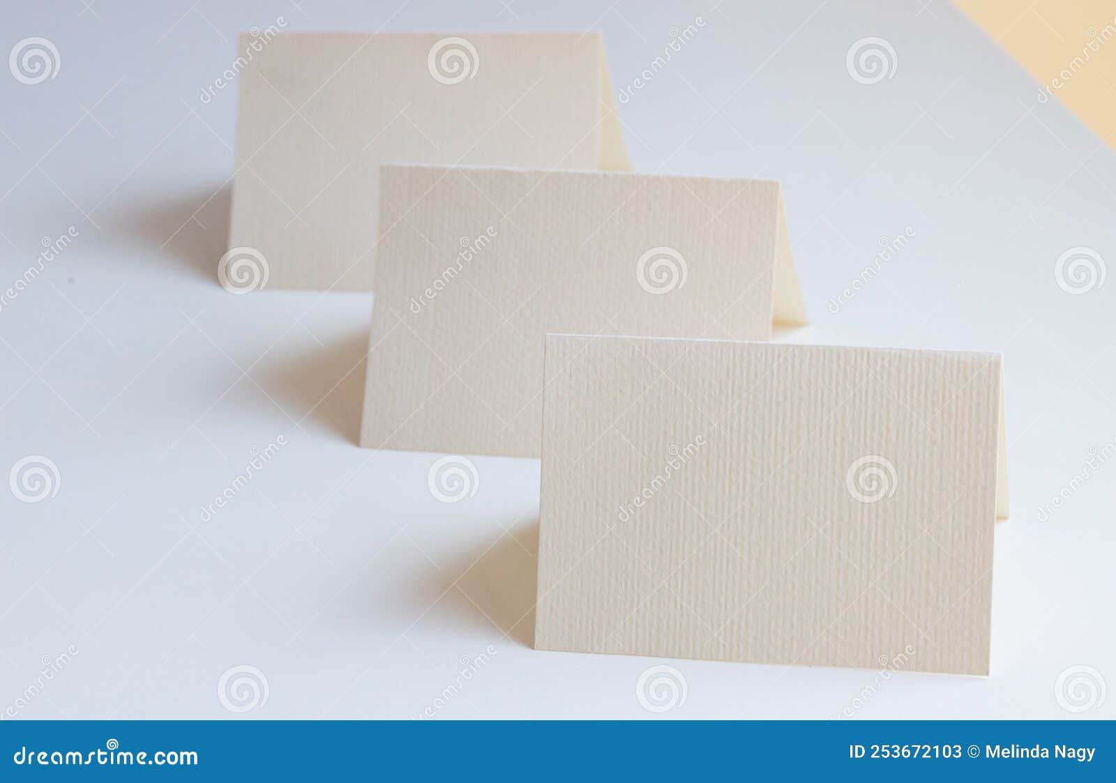 White Cards Mock Up with Space for Your Text Stock Image Image of