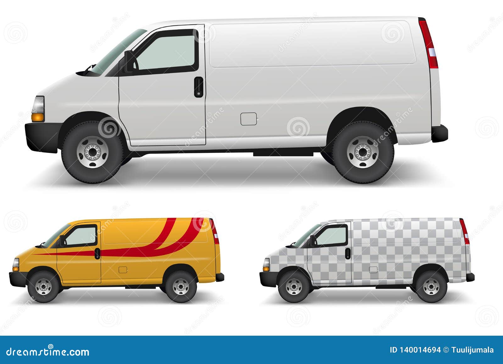 White Cargo Van Side Design Mockup Stock Vector Illustration of