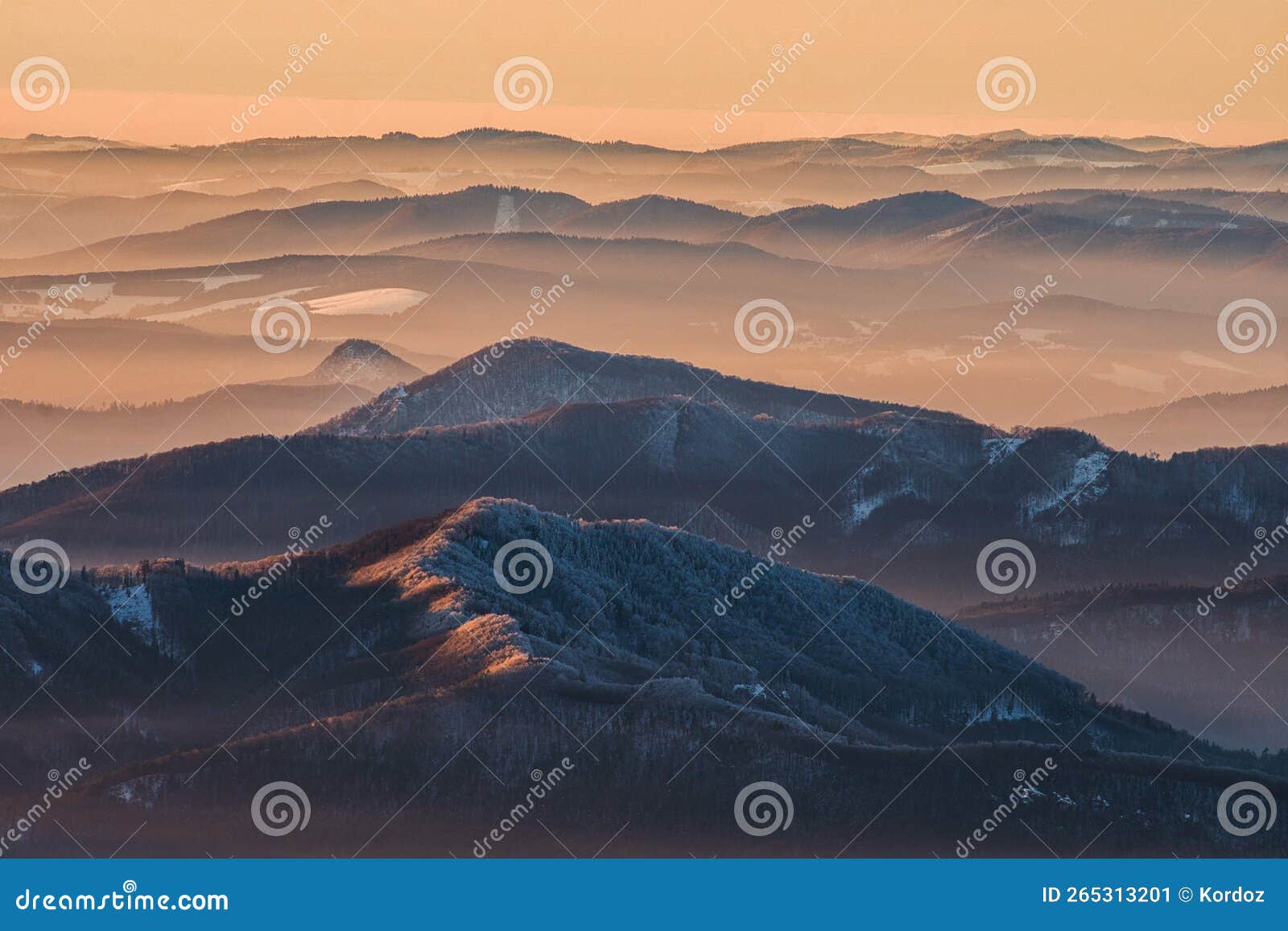 white carpathians mountains from vidlica peak in mala fatra