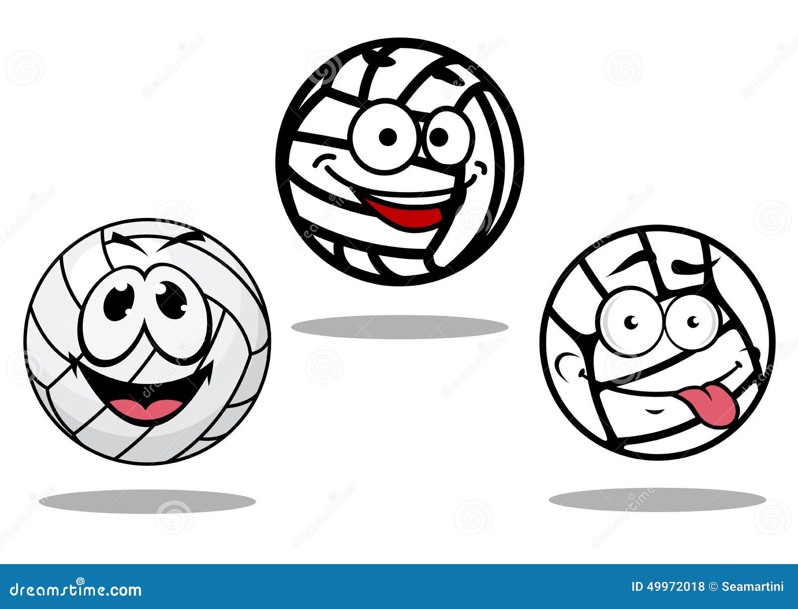 White Cartoon Volley Balls Characters Stock Vector - Illustration of ...