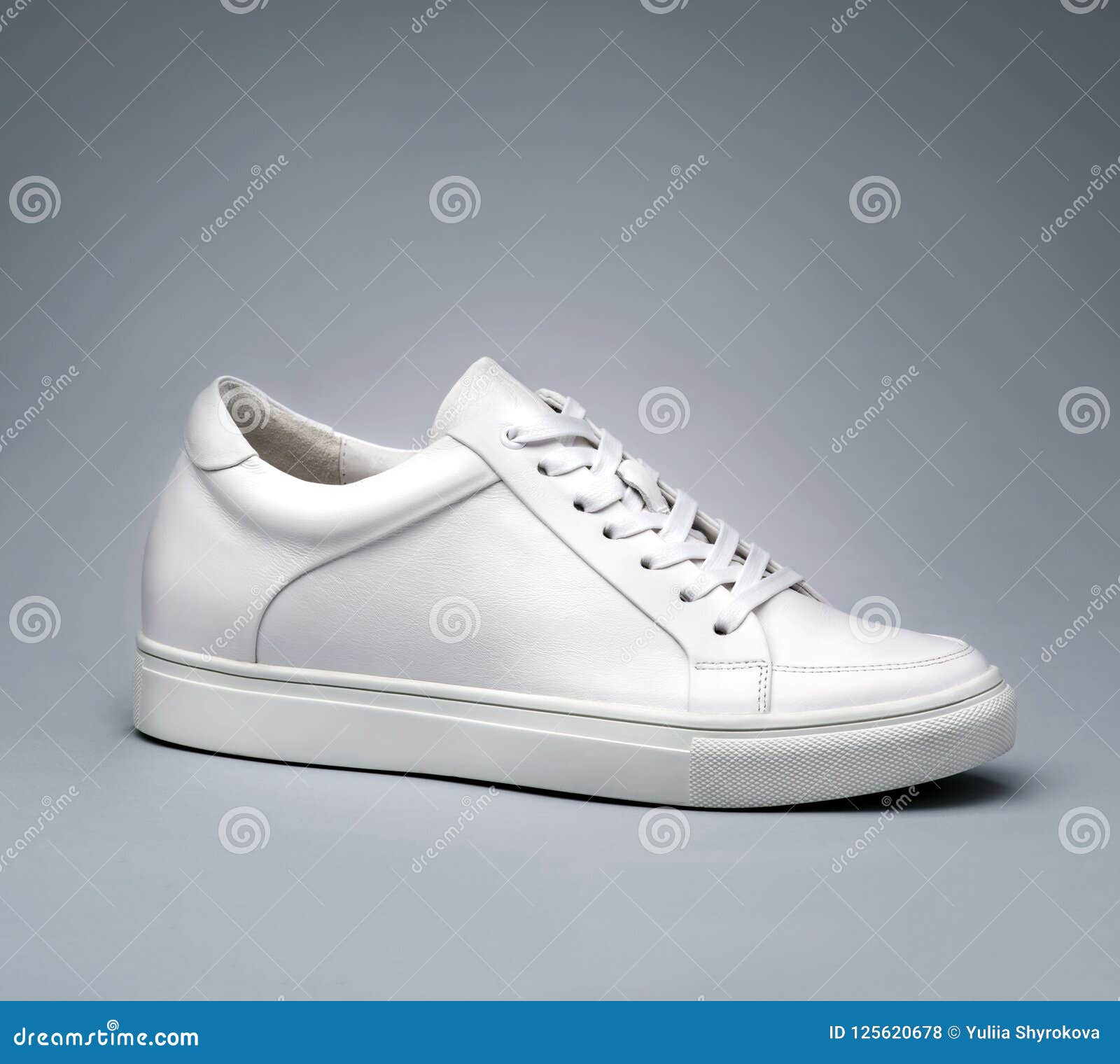 White casual shoe. stock photo. Image of fashionable - 125620678