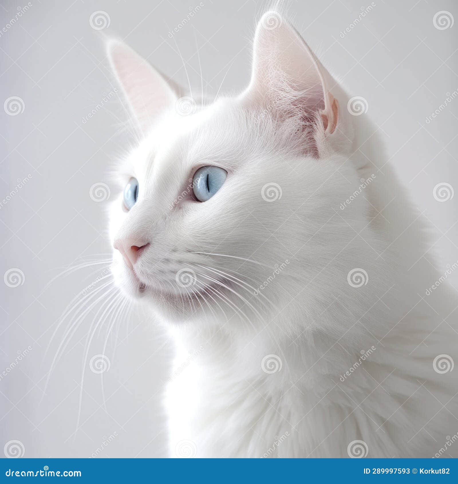 White cat with blue eyes stock illustration. Illustration of adorable