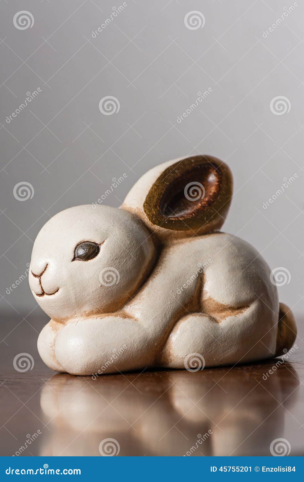 white ceramic bunny