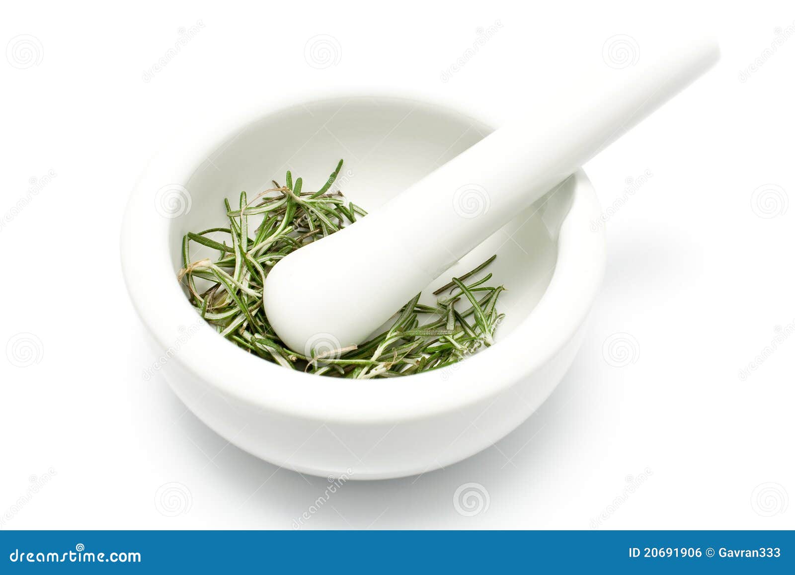 White Ceramic Mortar and Pestle with Rosemary Stock Photo Image of