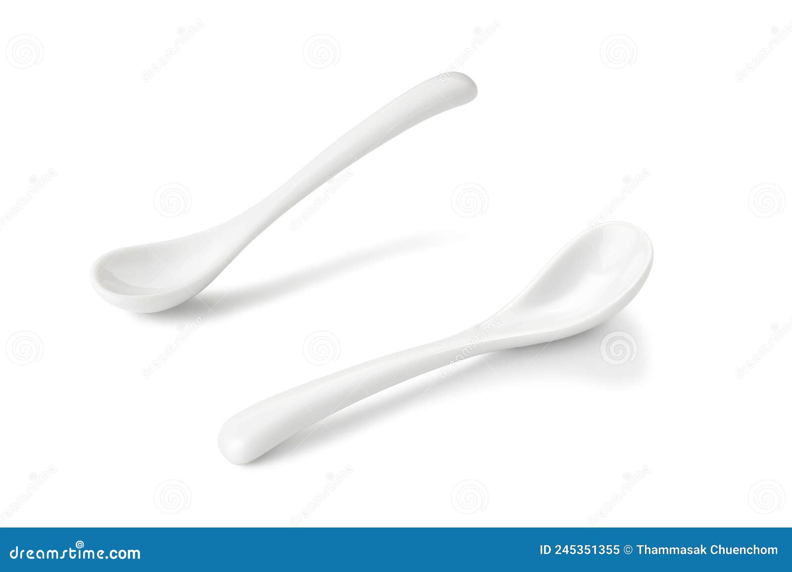 White Ceramic Spoon Ideal for Serving Condiments Stock Image Image of