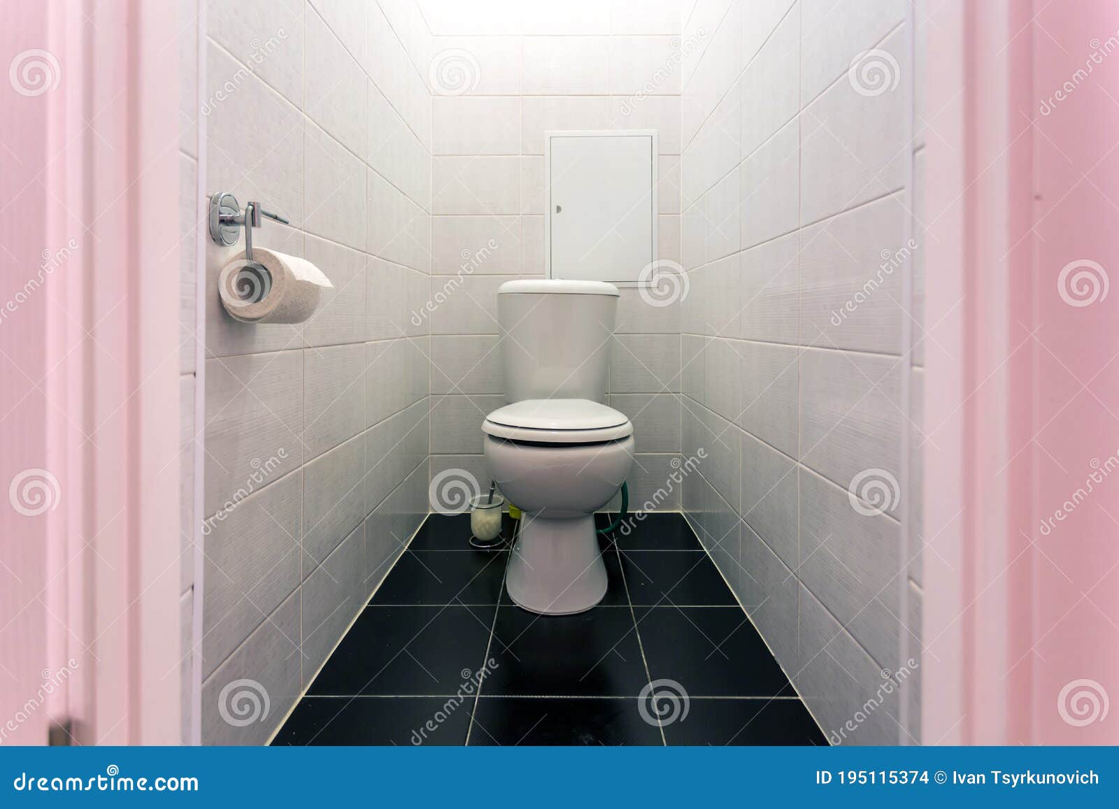White Ceramic Toilet Bowl in Restroom Stock Photo Image of towel
