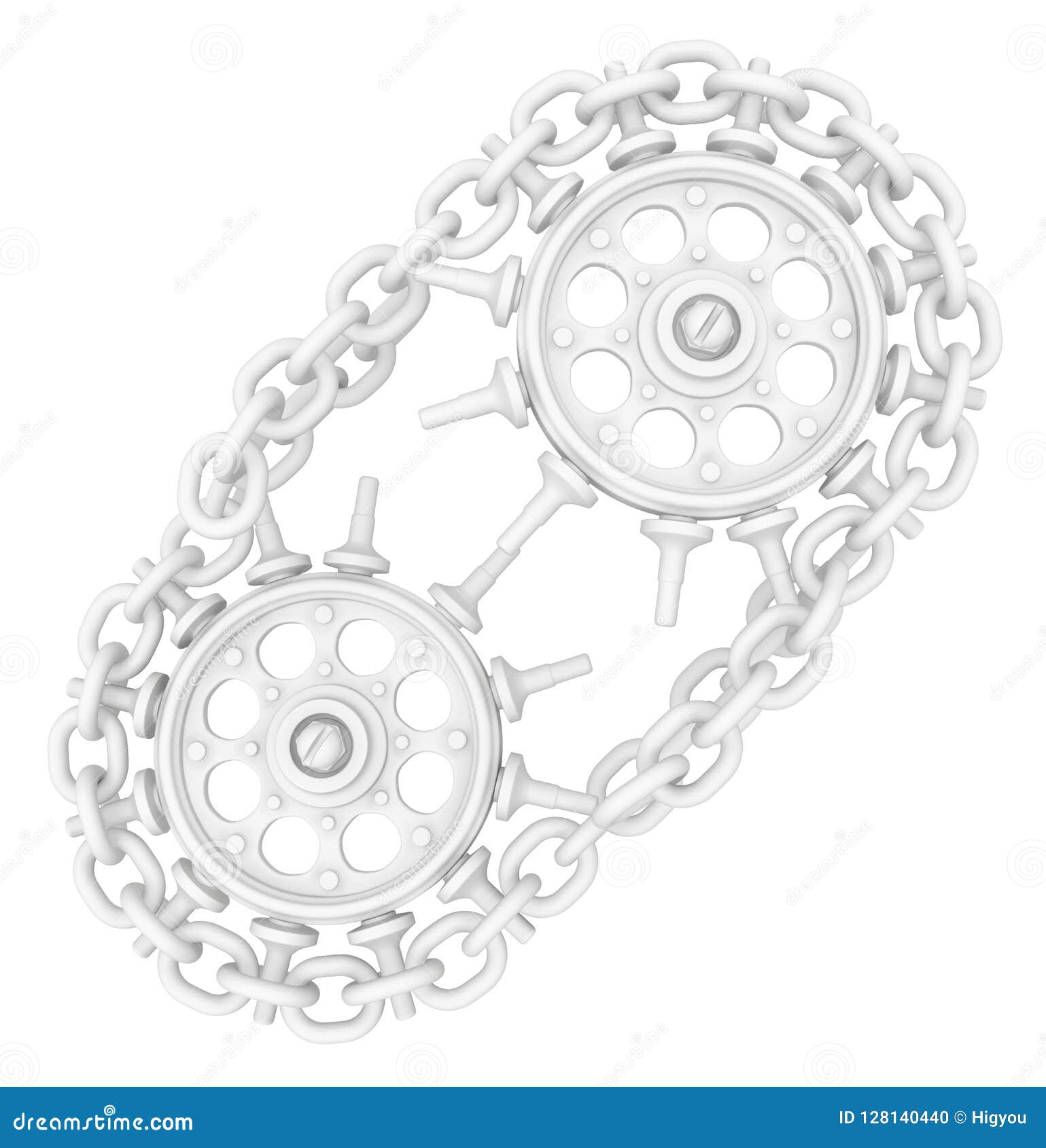 White Chain Metal Gear Wheels Stock Illustration Illustration of