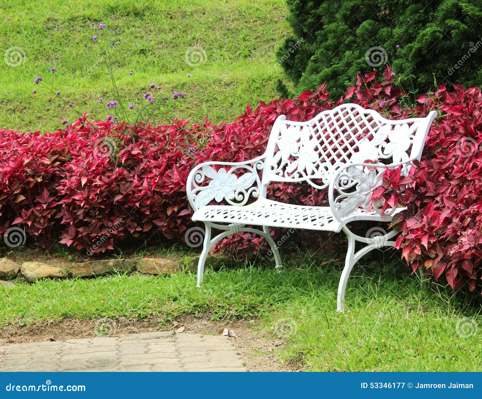 White chairs in the garden stock image. Image of natural 53346177