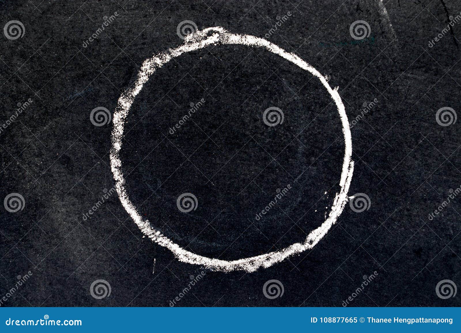 White Chalk Drawing As Circle Shape on Black Board Stock Image Image