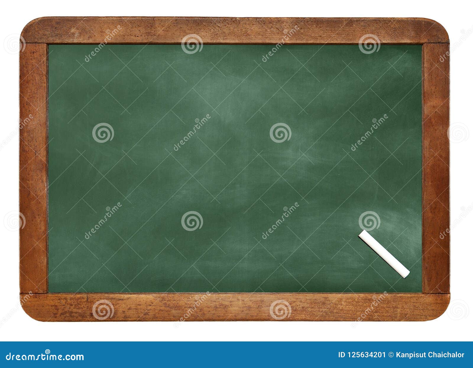 A White Chalk on Empty Chalk Board Background/Blank. Stock Image
