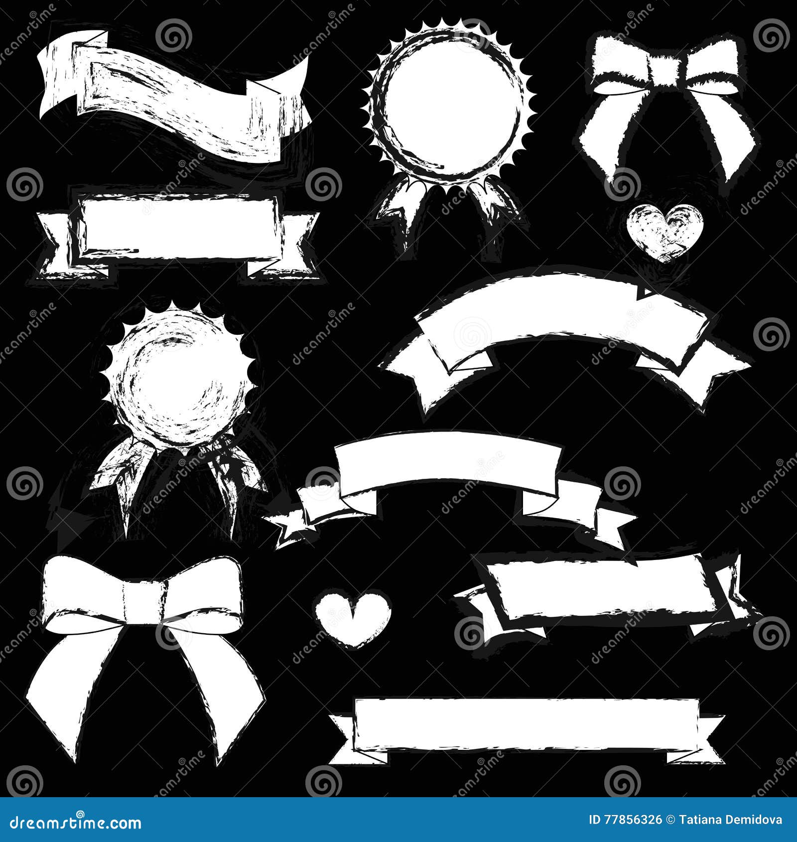 White Chalk Vector Artwork Banners Stock Vector Illustration of