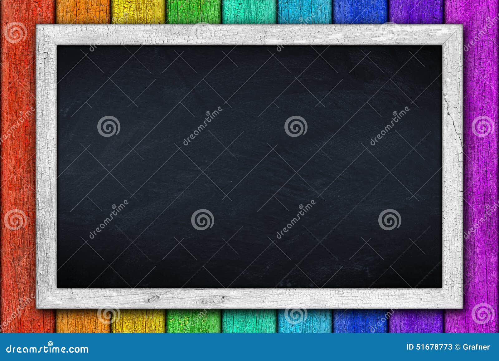 White Chalkboard on Colorful Background Stock Image Image of board