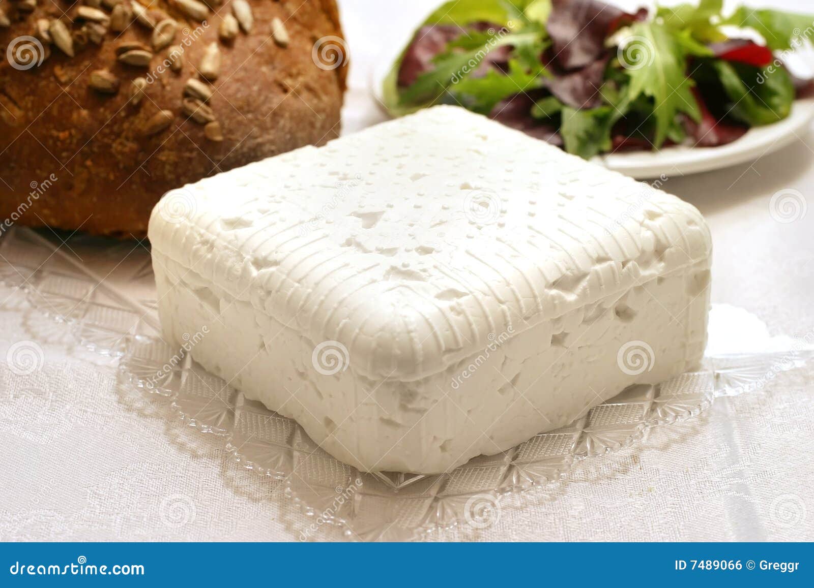 White cheese and bread stock photo. Image of milky, block 7489066
