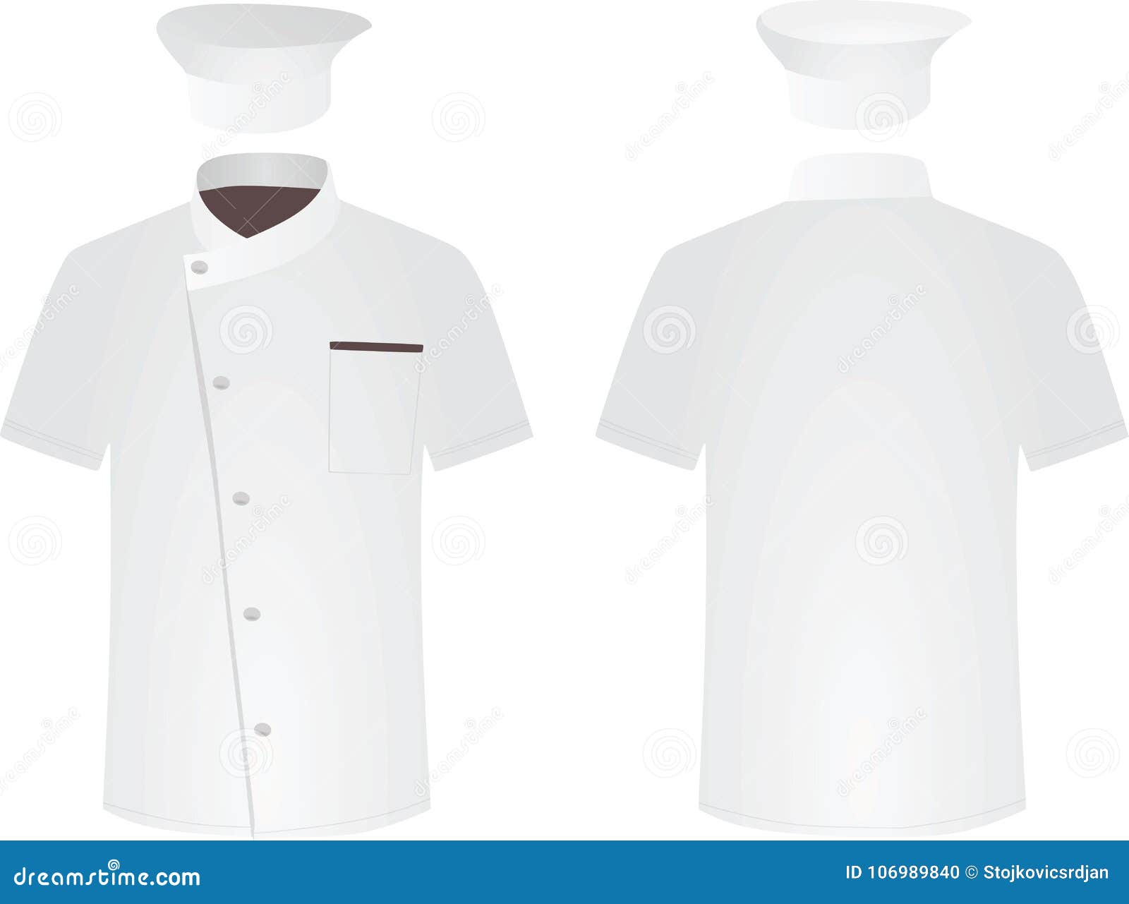 Download White Chef Uniform Front And Back View Stock Vector Illustration Of Front Chef 106989840