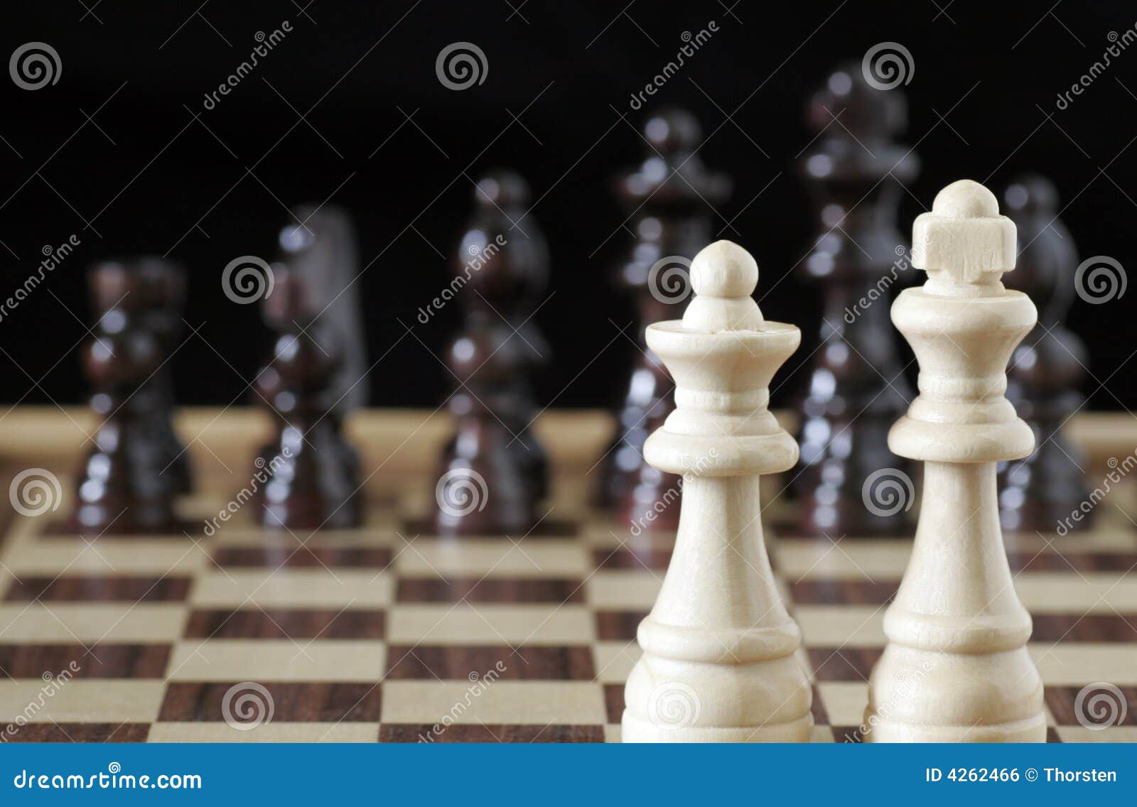 Chess King And Queen On Chessboard. 3D Illustration. Stock Photo, Picture  and Royalty Free Image. Image 207327878.