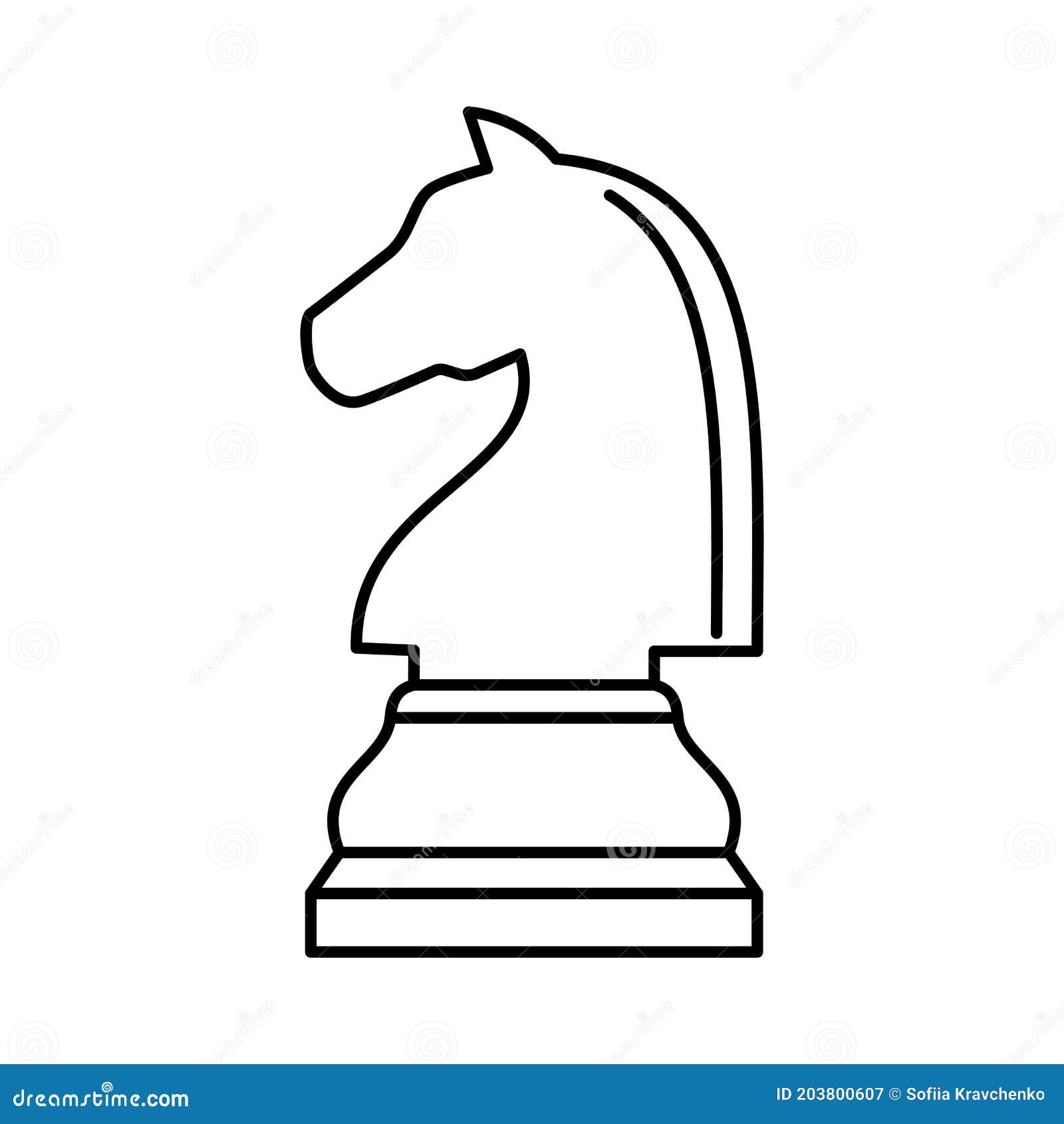 White chess piece horse 3d on background Vector Image