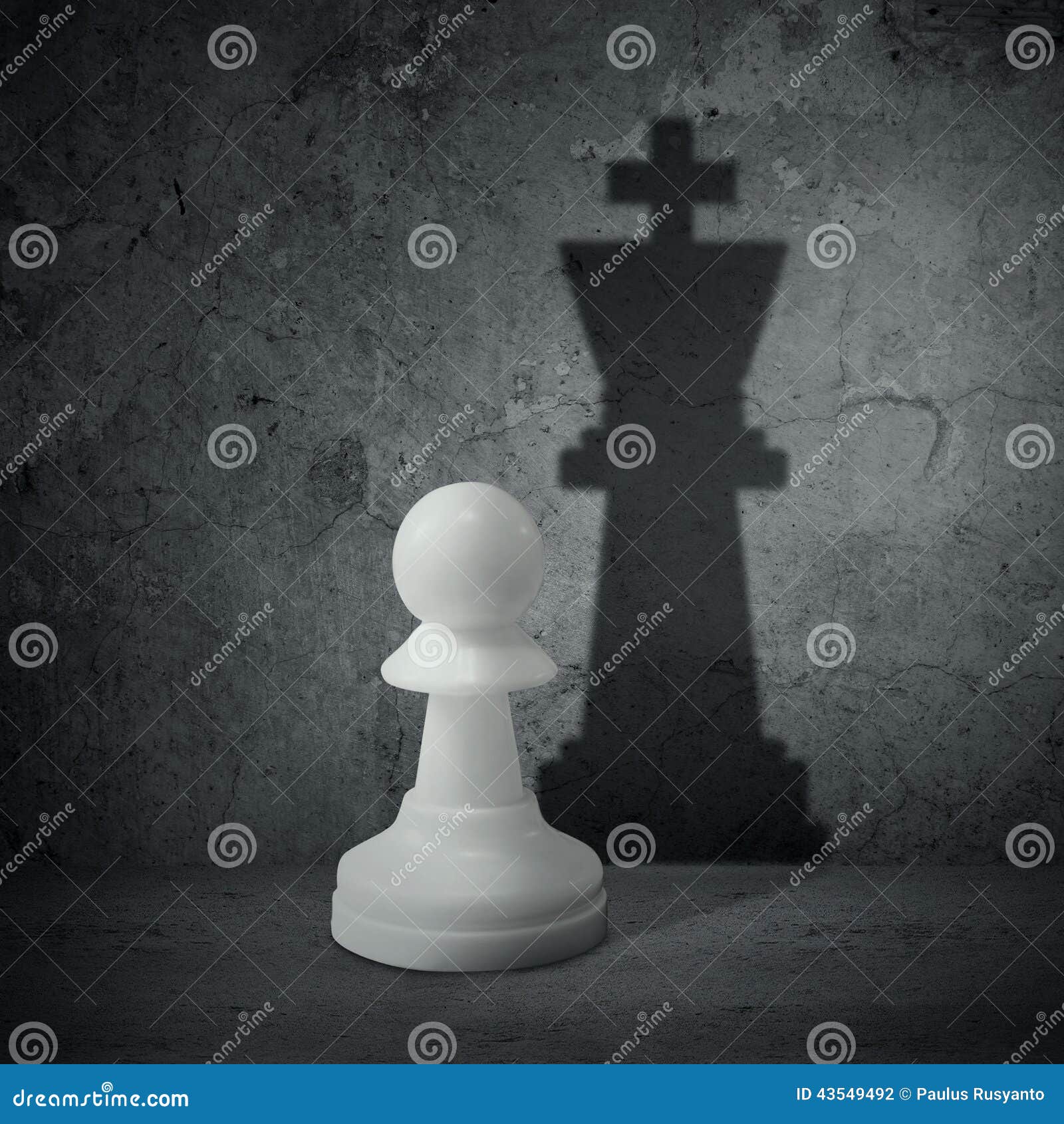 white chess pawn with shadow queen