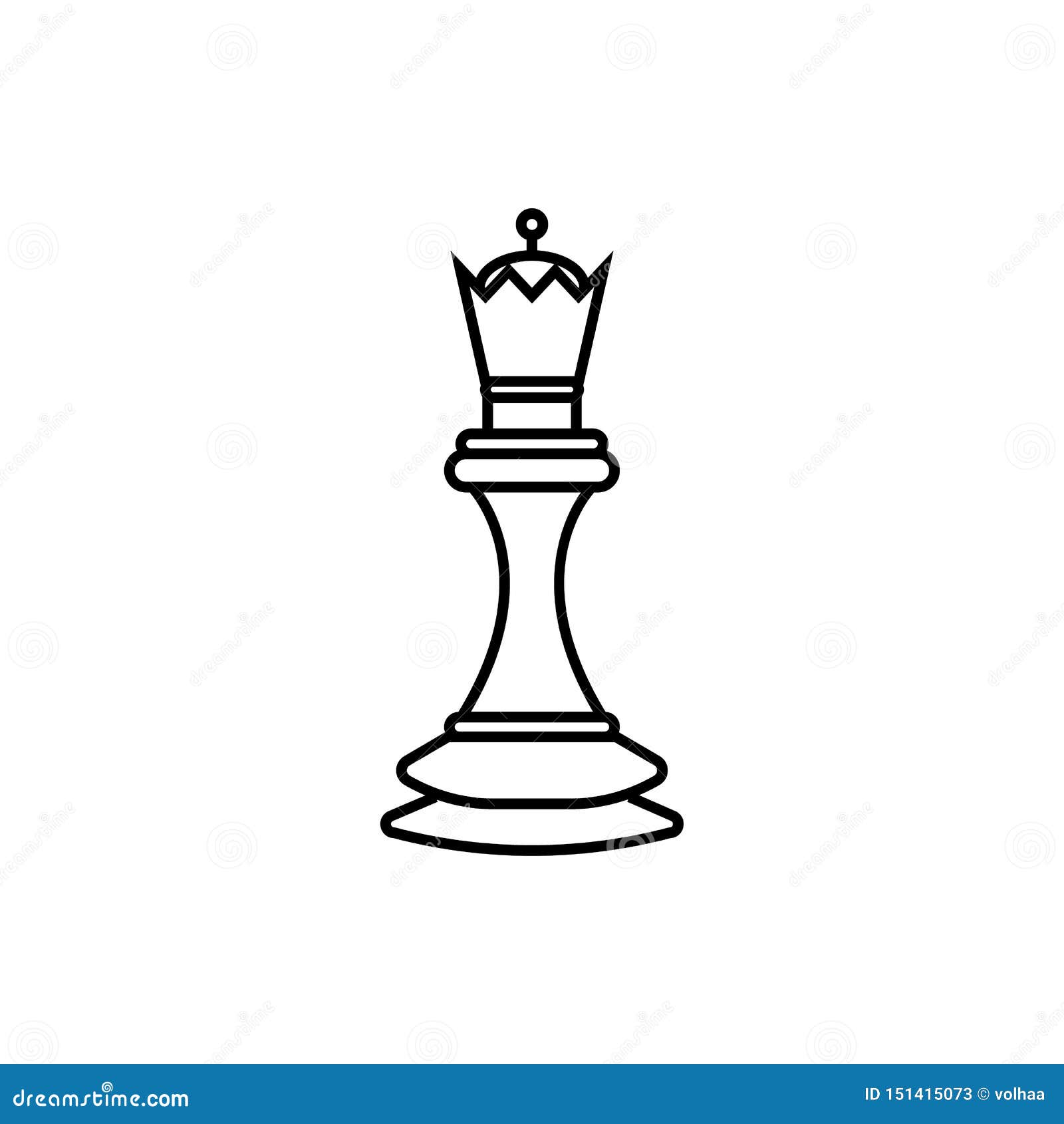 White chess queen stock vector. Illustration of game - 151415073