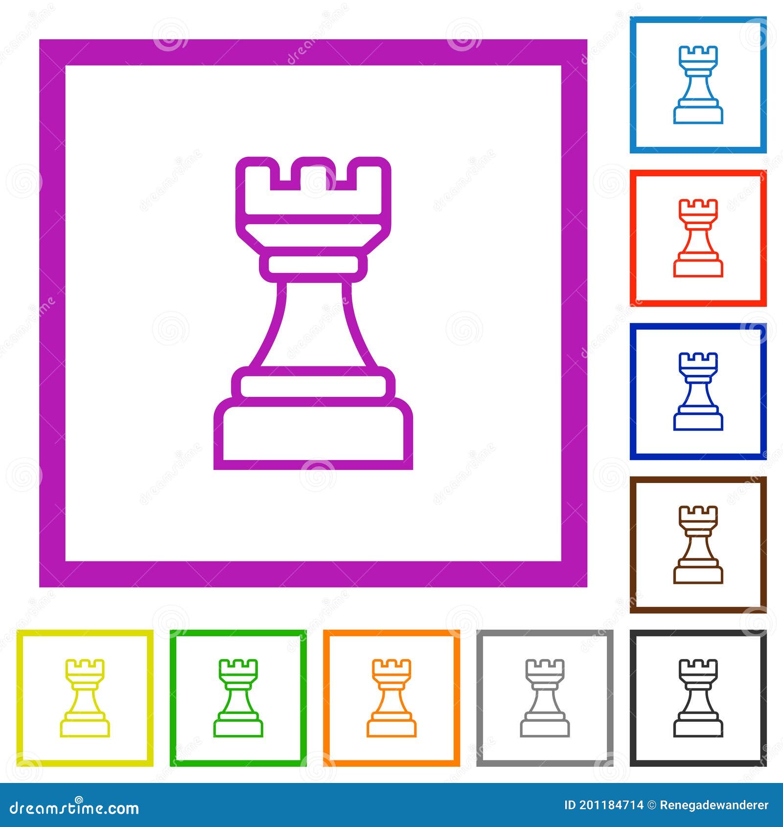 White Chess Rook Flat Framed Icons Stock Vector Illustration Of Design Chess White Chess Rook Flat Framed Icons Stock Vector Illustration Of Design Chess