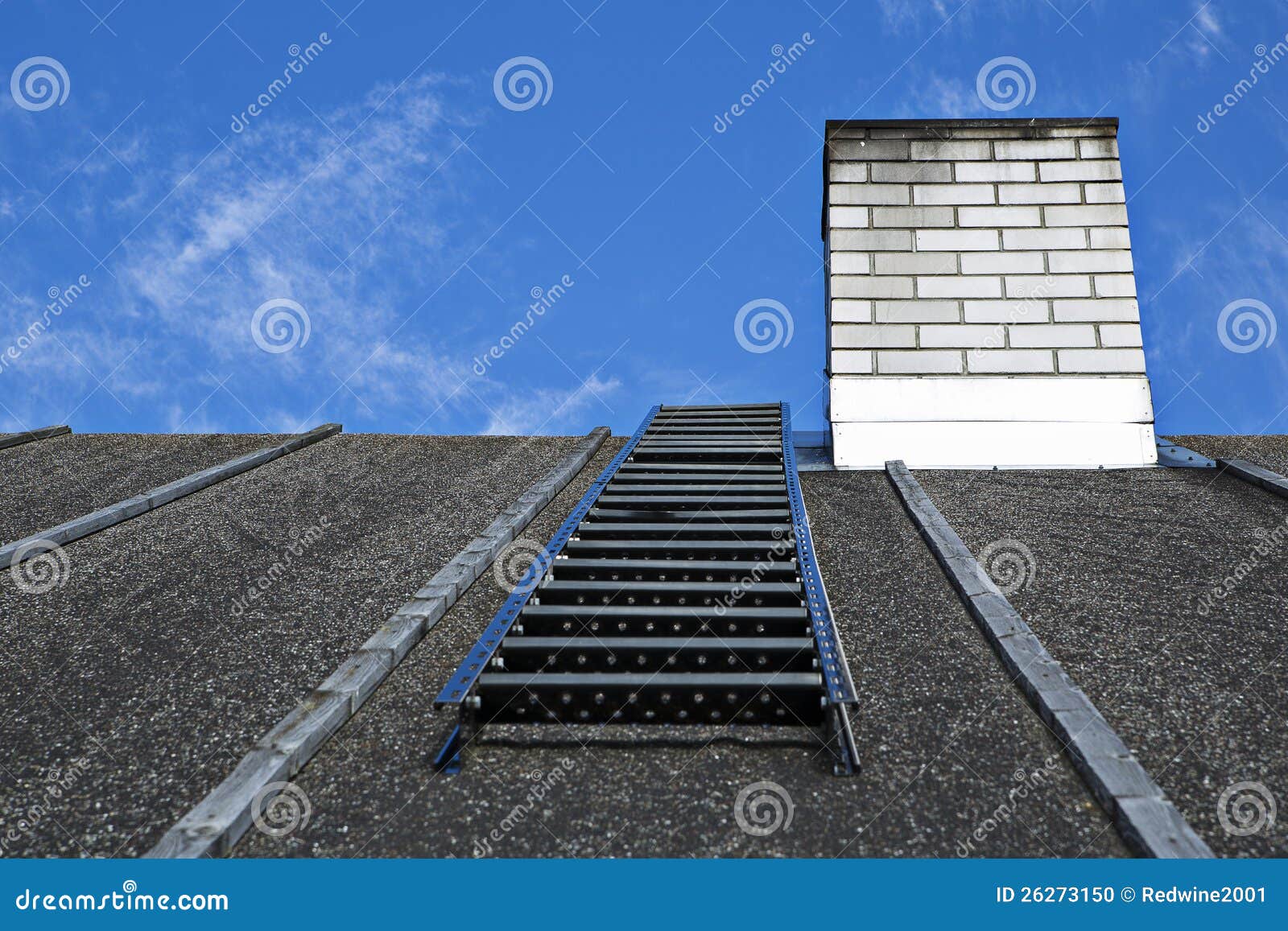 white chimney on grey roof without smoke